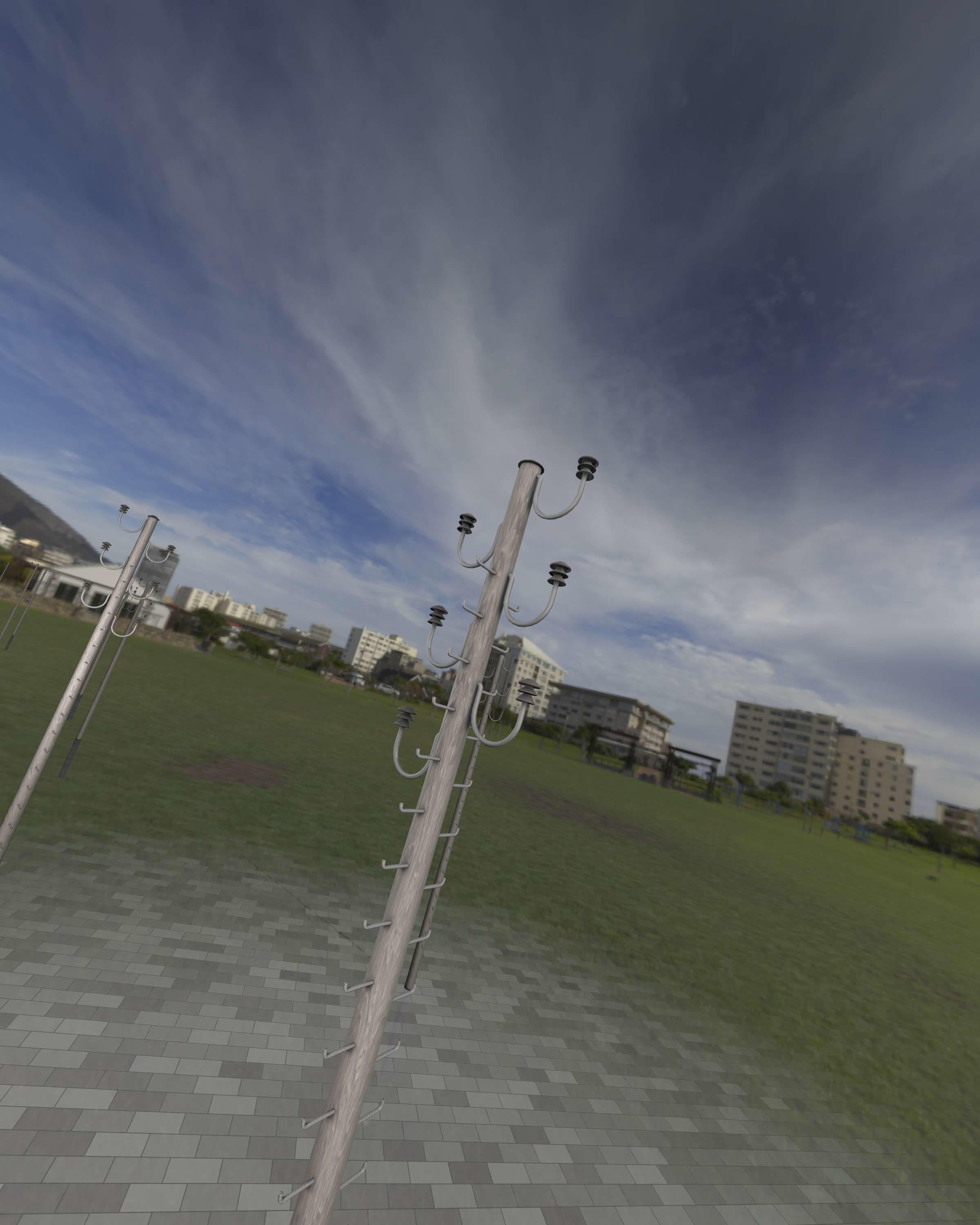 Wood Electricity Pylon With Ladder - Object 008 Low-poly 3D model_19