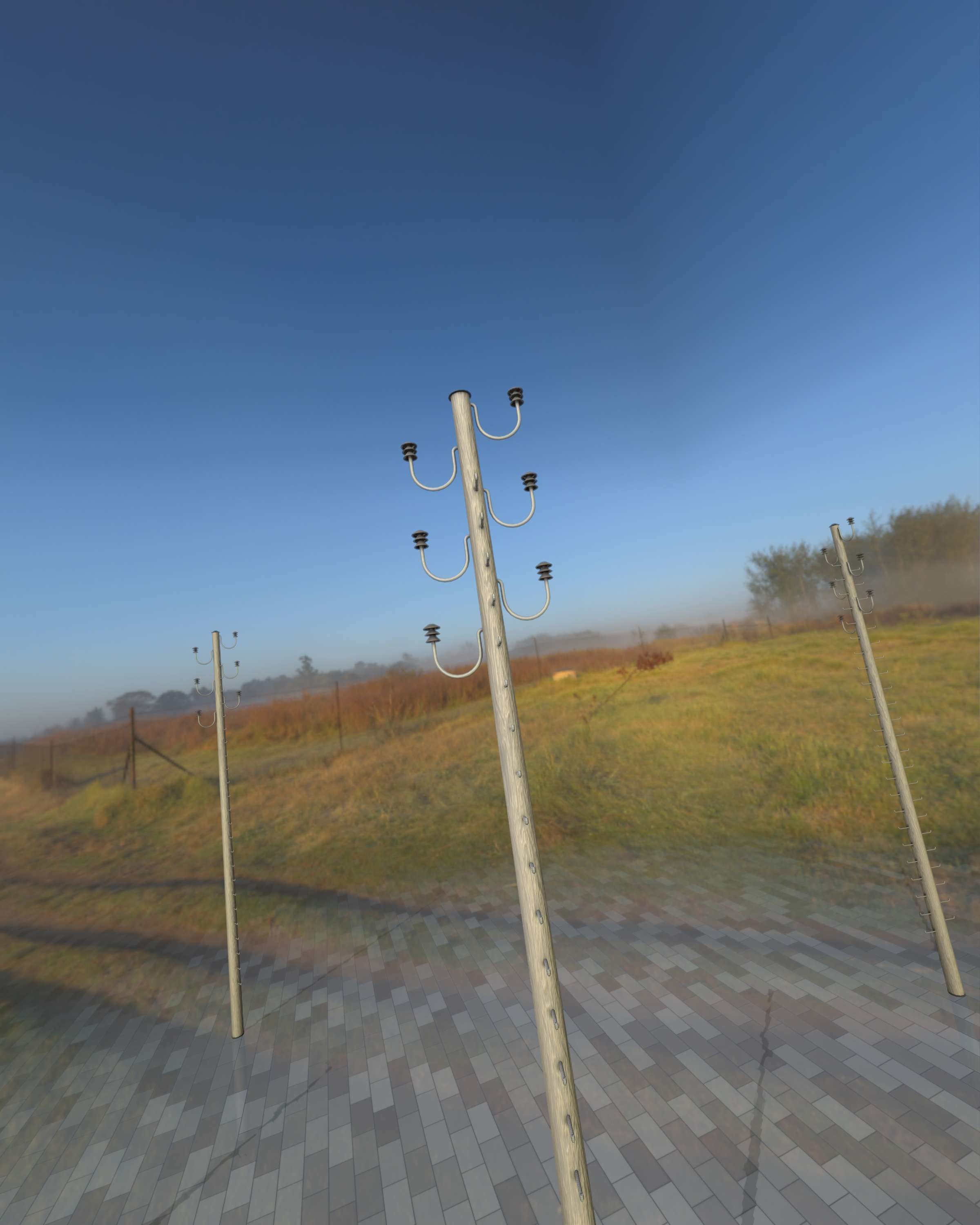 Wood Electricity Pylon With Ladder - Object 008 Low-poly 3D model_39