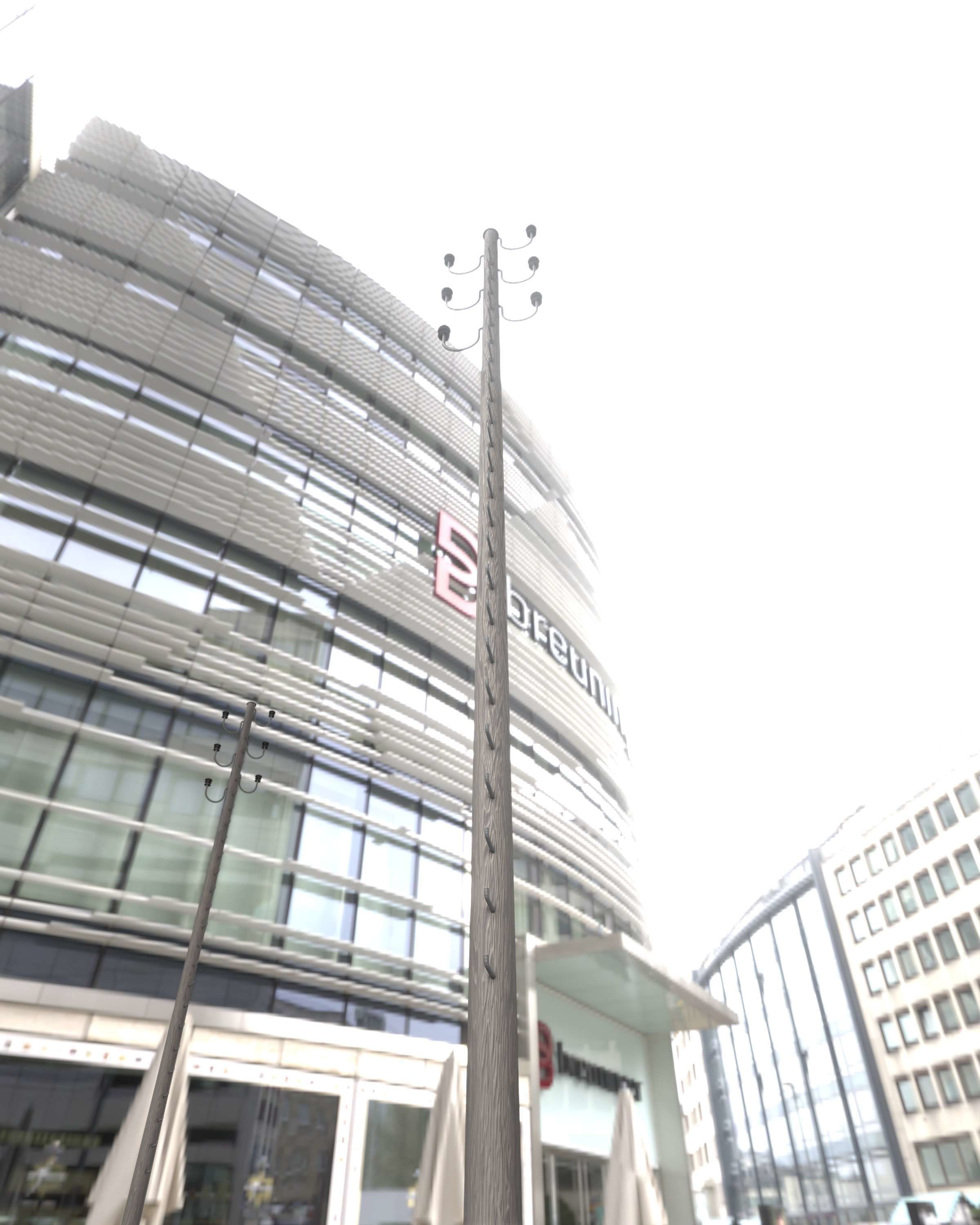 Wood Electricity Pylon With Ladder - Object 008 Low-poly 3D model_22