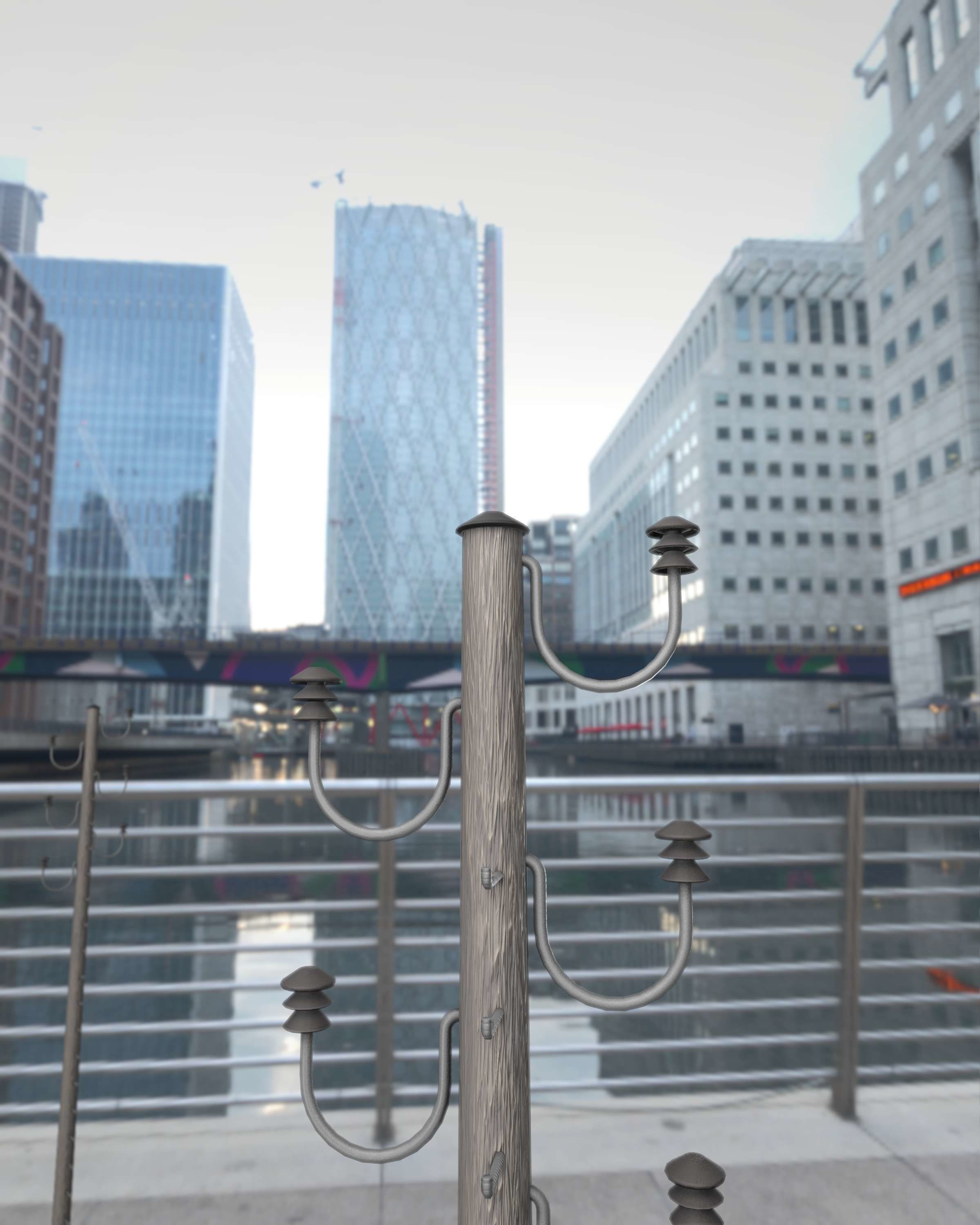 Wood Electricity Pylon With Ladder - Object 008 Low-poly 3D model_10