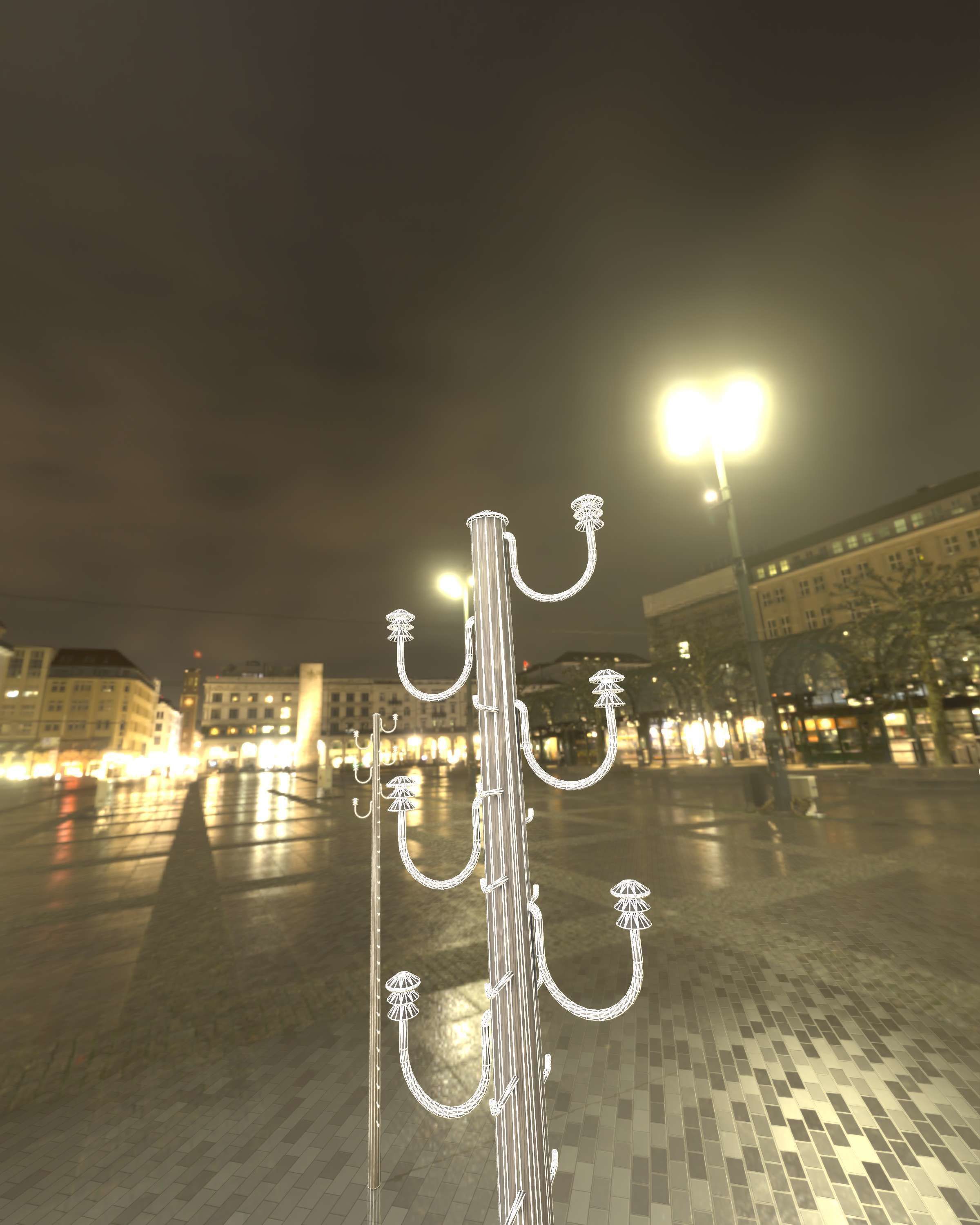 Wood Electricity Pylon With Ladder - Object 008 Low-poly 3D model_38