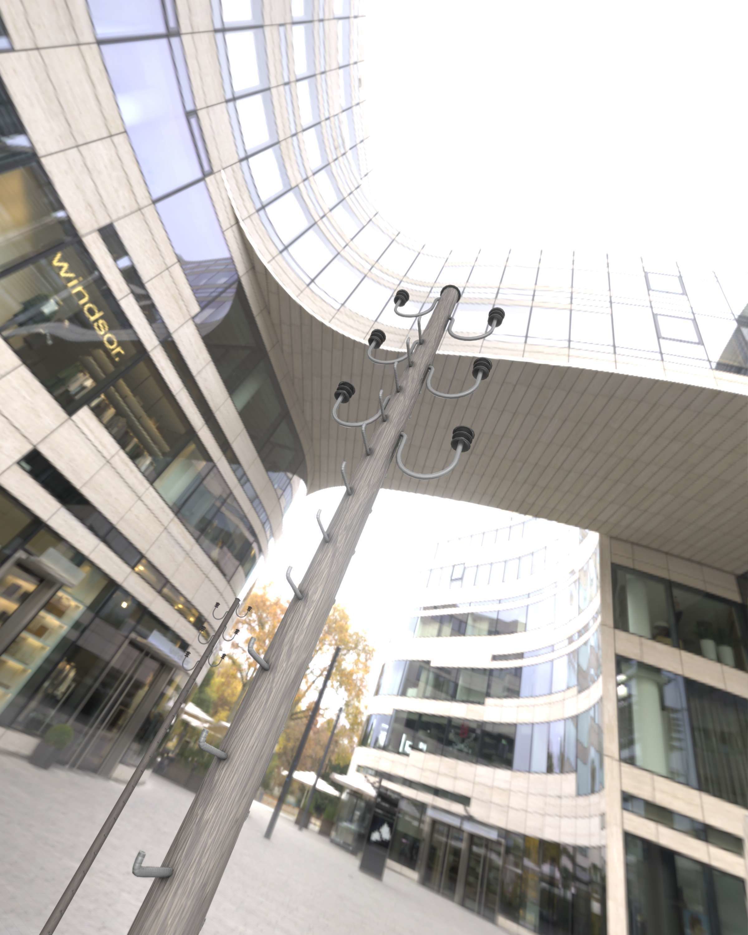 Wood Electricity Pylon With Ladder - Object 008 Low-poly 3D model_43