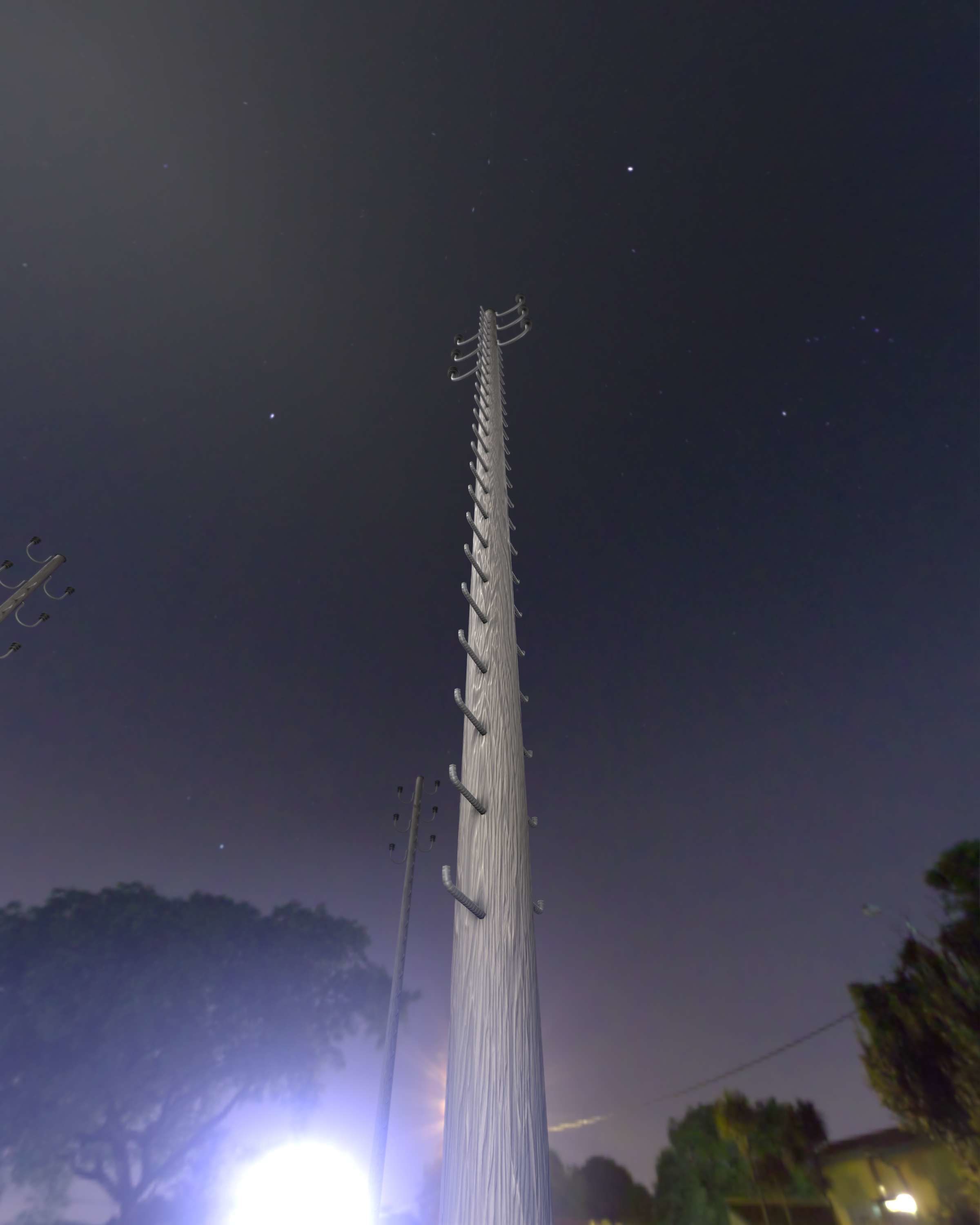 Wood Electricity Pylon With Ladder - Object 008 Low-poly 3D model_37