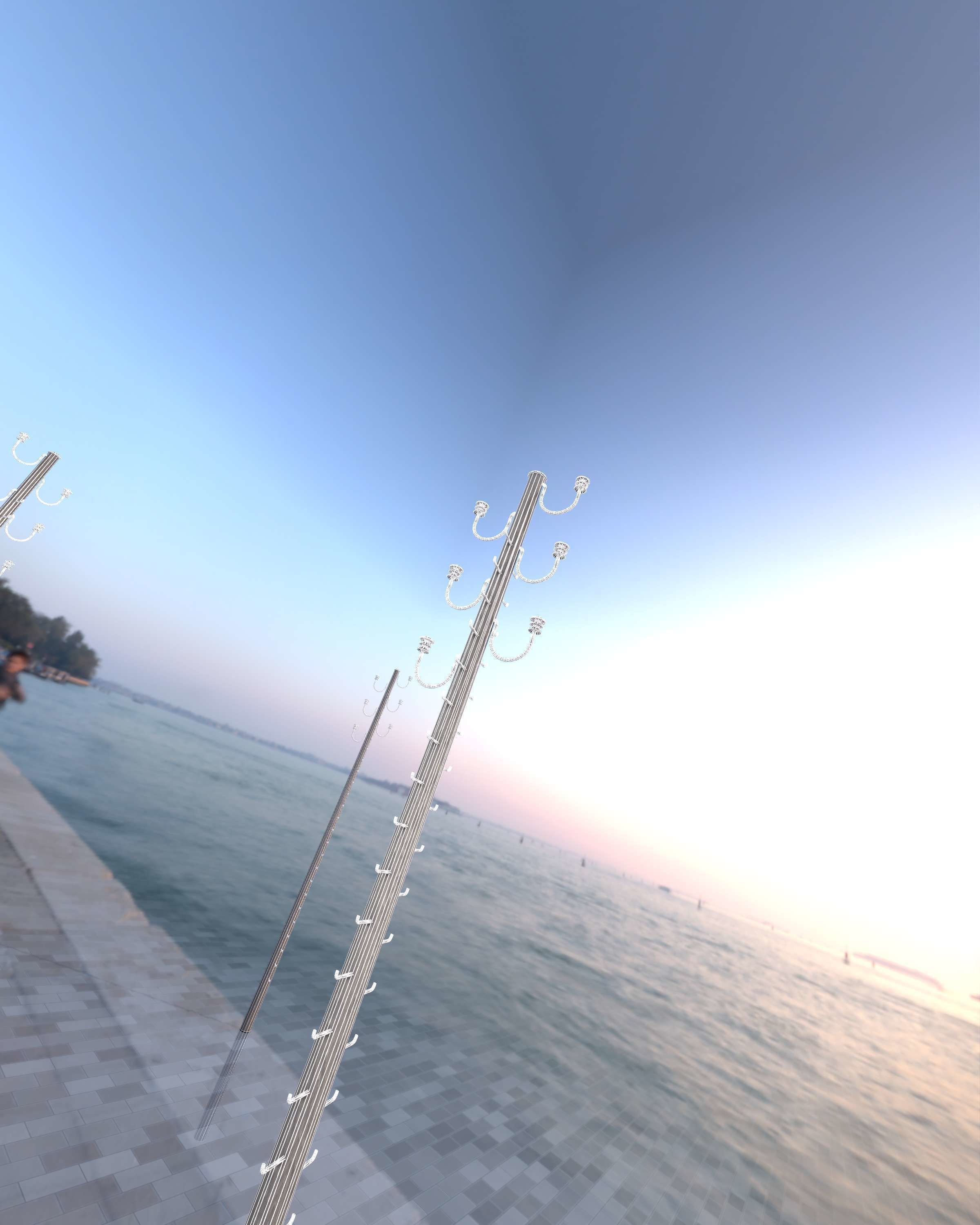 Wood Electricity Pylon With Ladder - Object 008 Low-poly 3D model_21