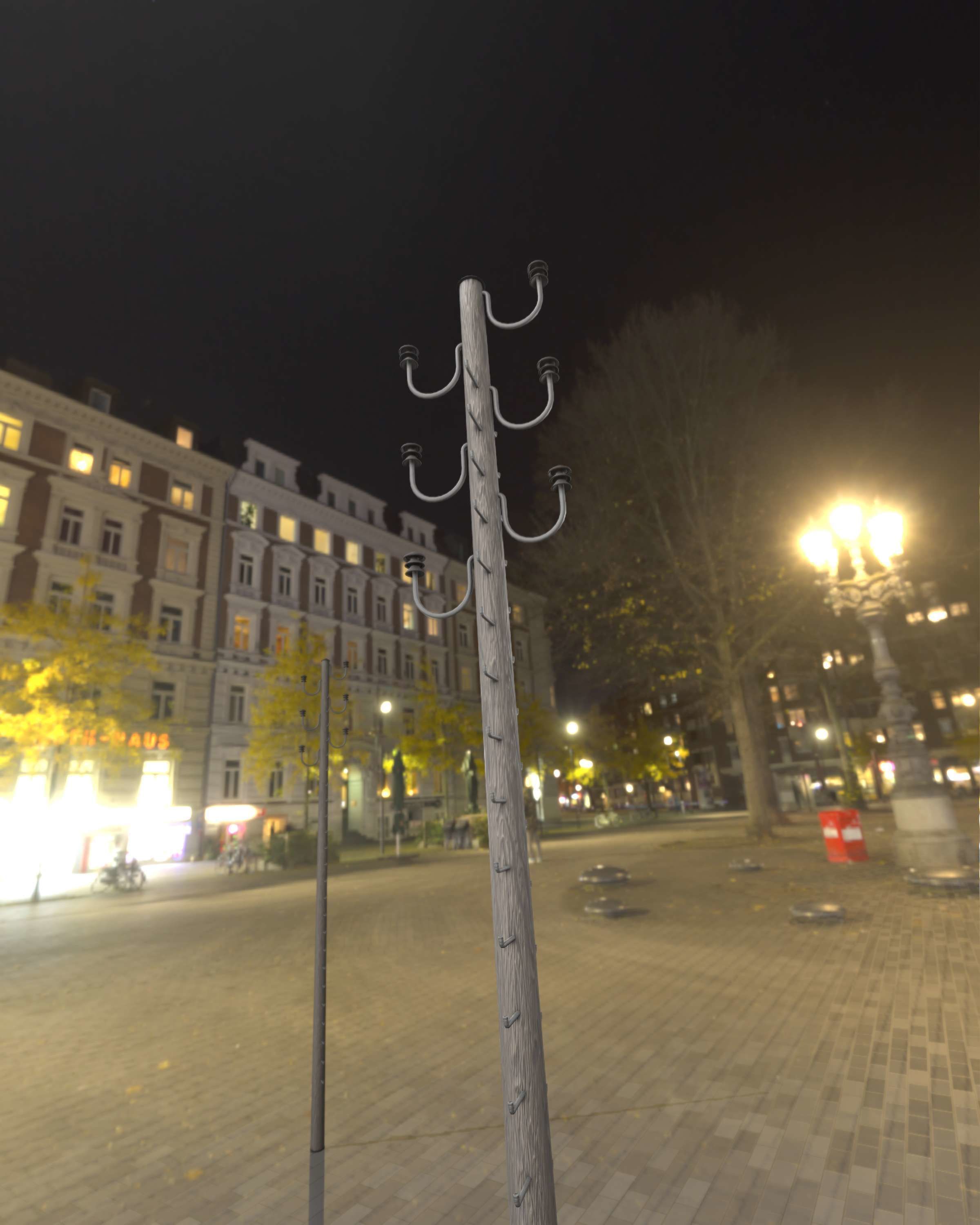 Wood Electricity Pylon With Ladder - Object 008 Low-poly 3D model_36