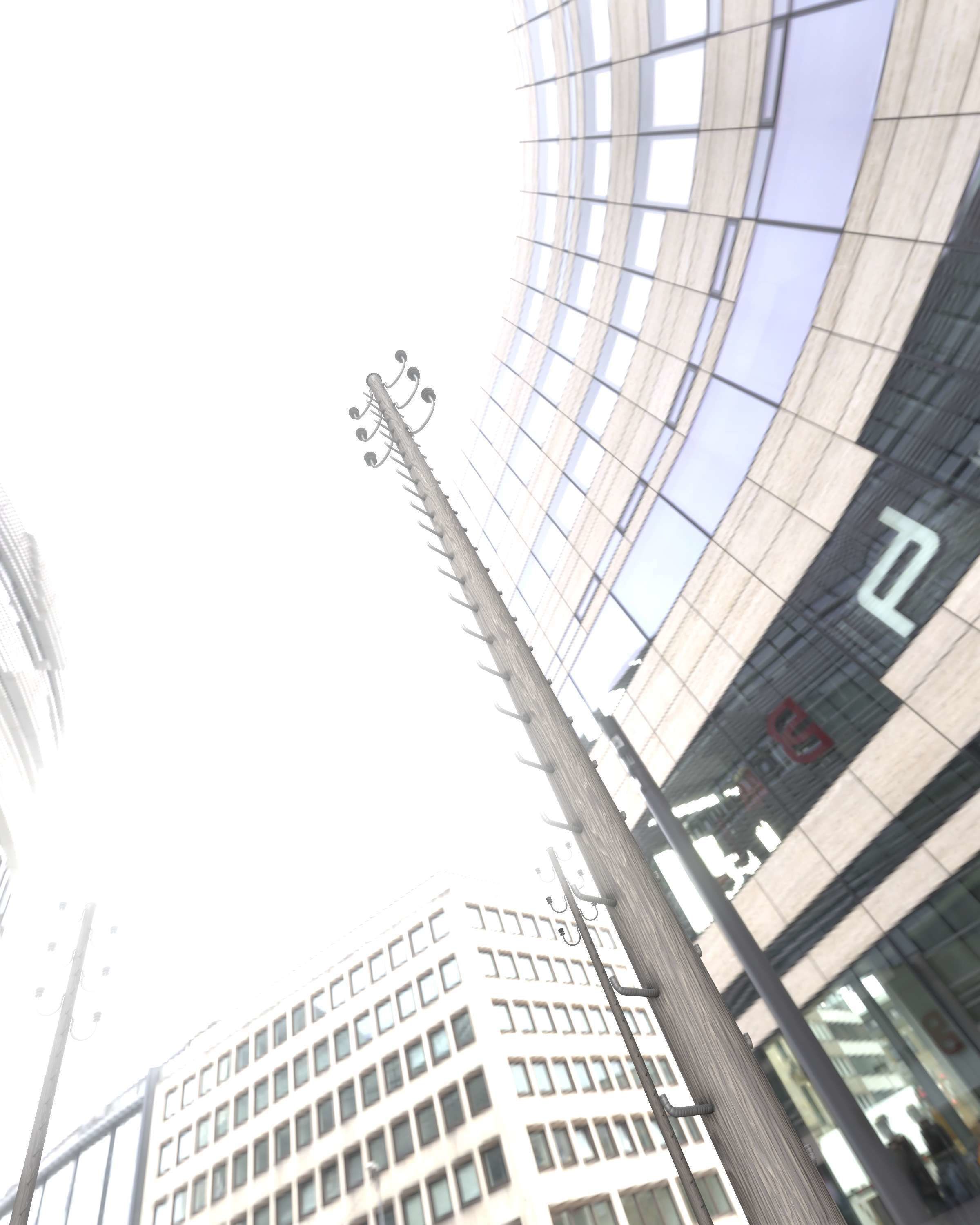 Wood Electricity Pylon With Ladder - Object 008 Low-poly 3D model_29