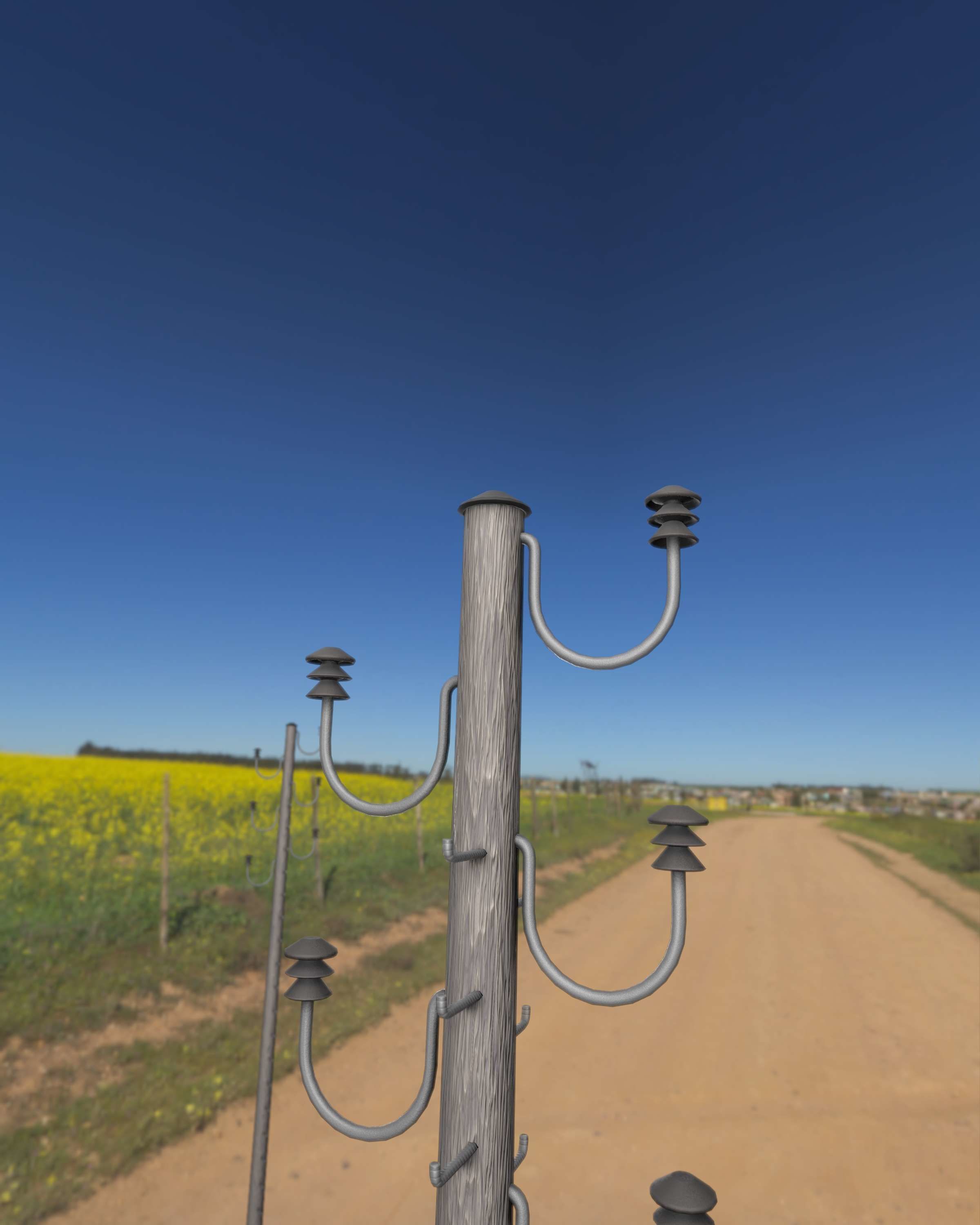 Wood Electricity Pylon With Ladder - Object 008 Low-poly 3D model_7