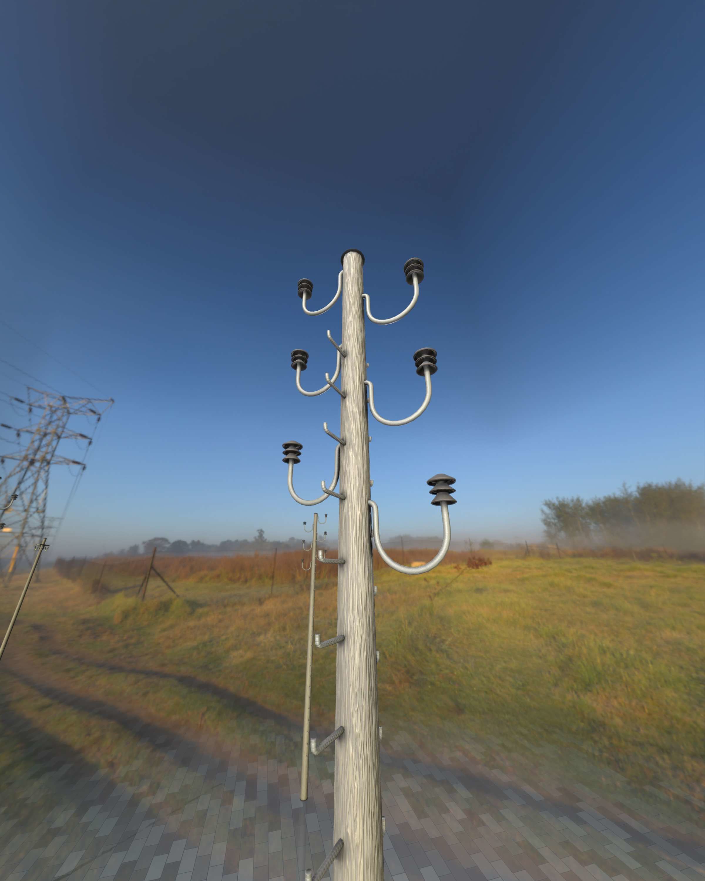 Wood Electricity Pylon With Ladder - Object 008 Low-poly 3D model_26
