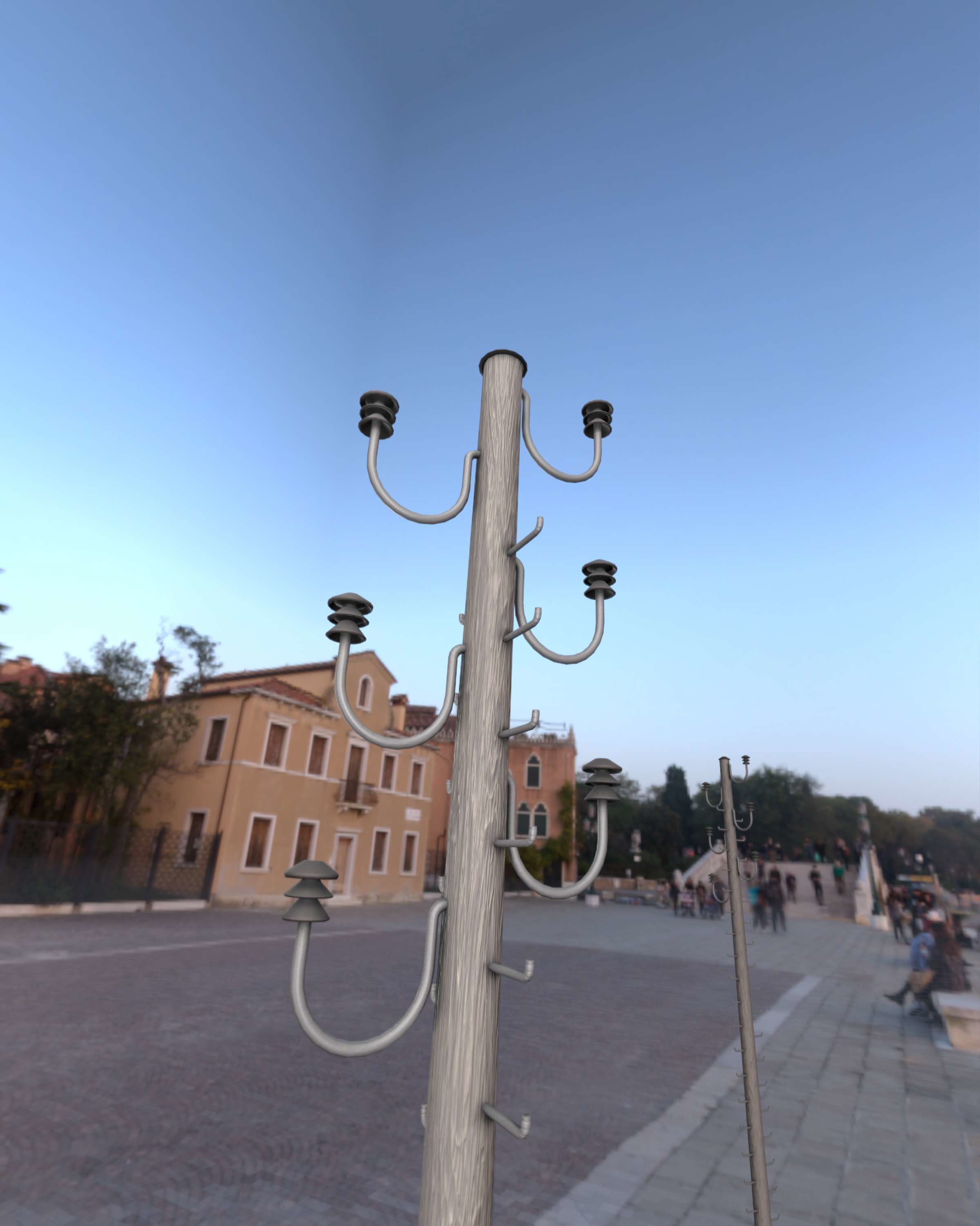 Wood Electricity Pylon With Ladder - Object 008 Low-poly 3D model_4