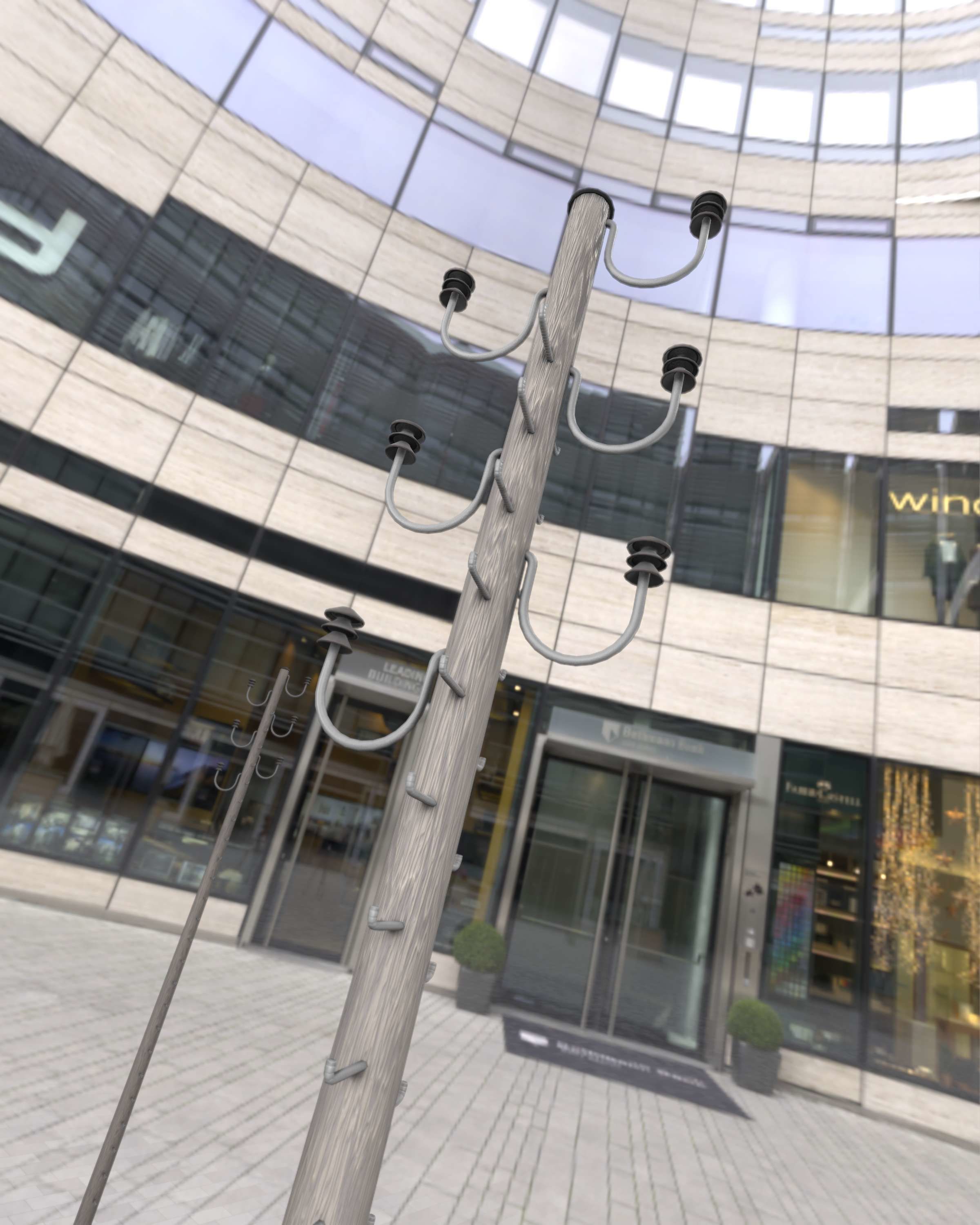 Wood Electricity Pylon With Ladder - Object 008 Low-poly 3D model_50