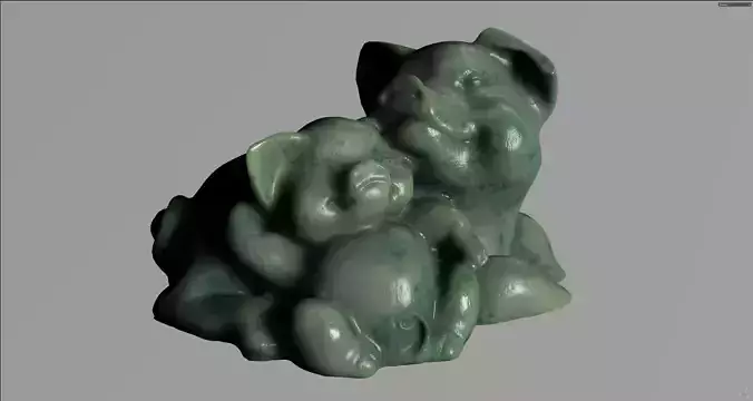 Pig Sculpture 3d with 4k texture pack