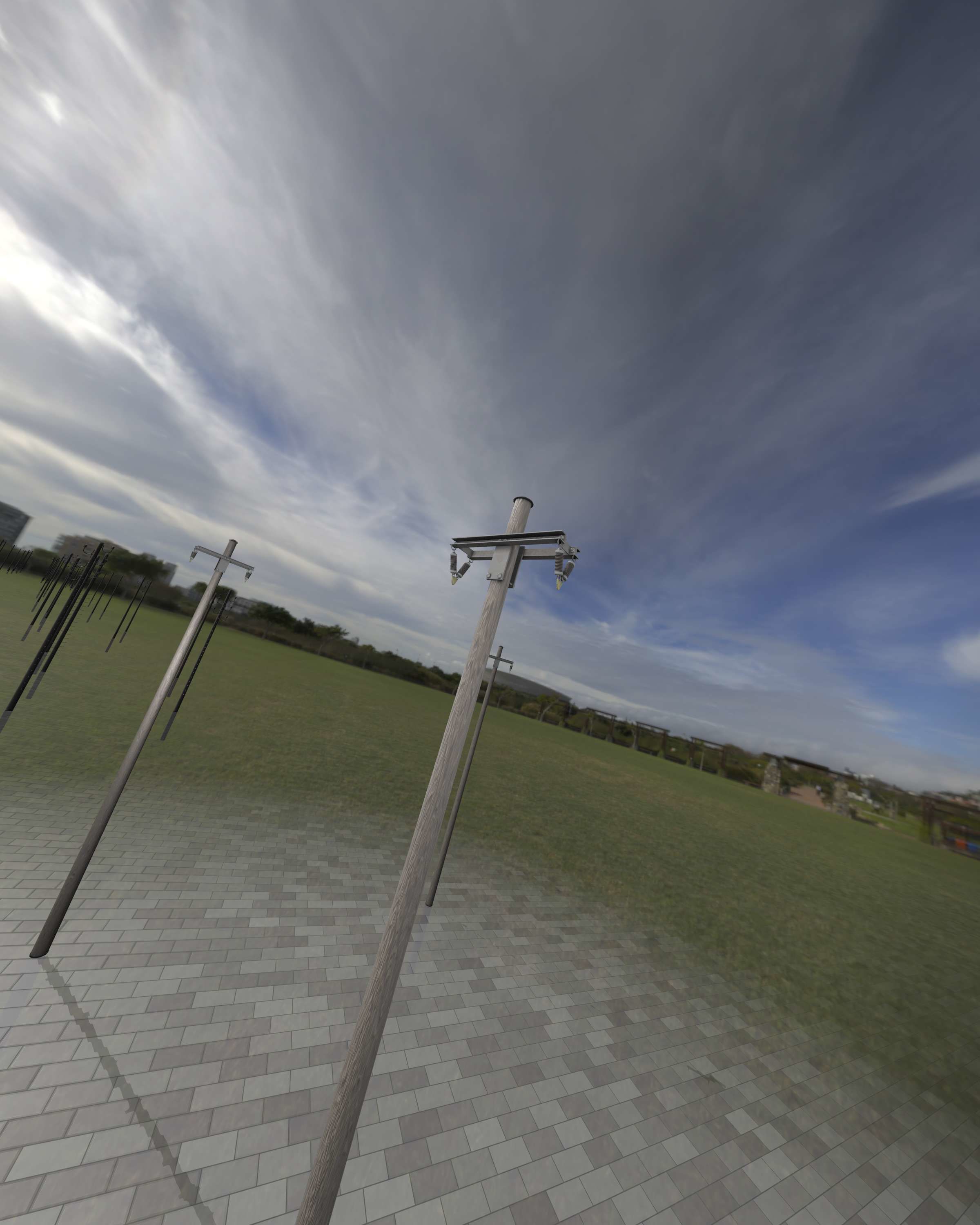 Wood Electricity Poles - Object 009 Low-poly 3D model_20