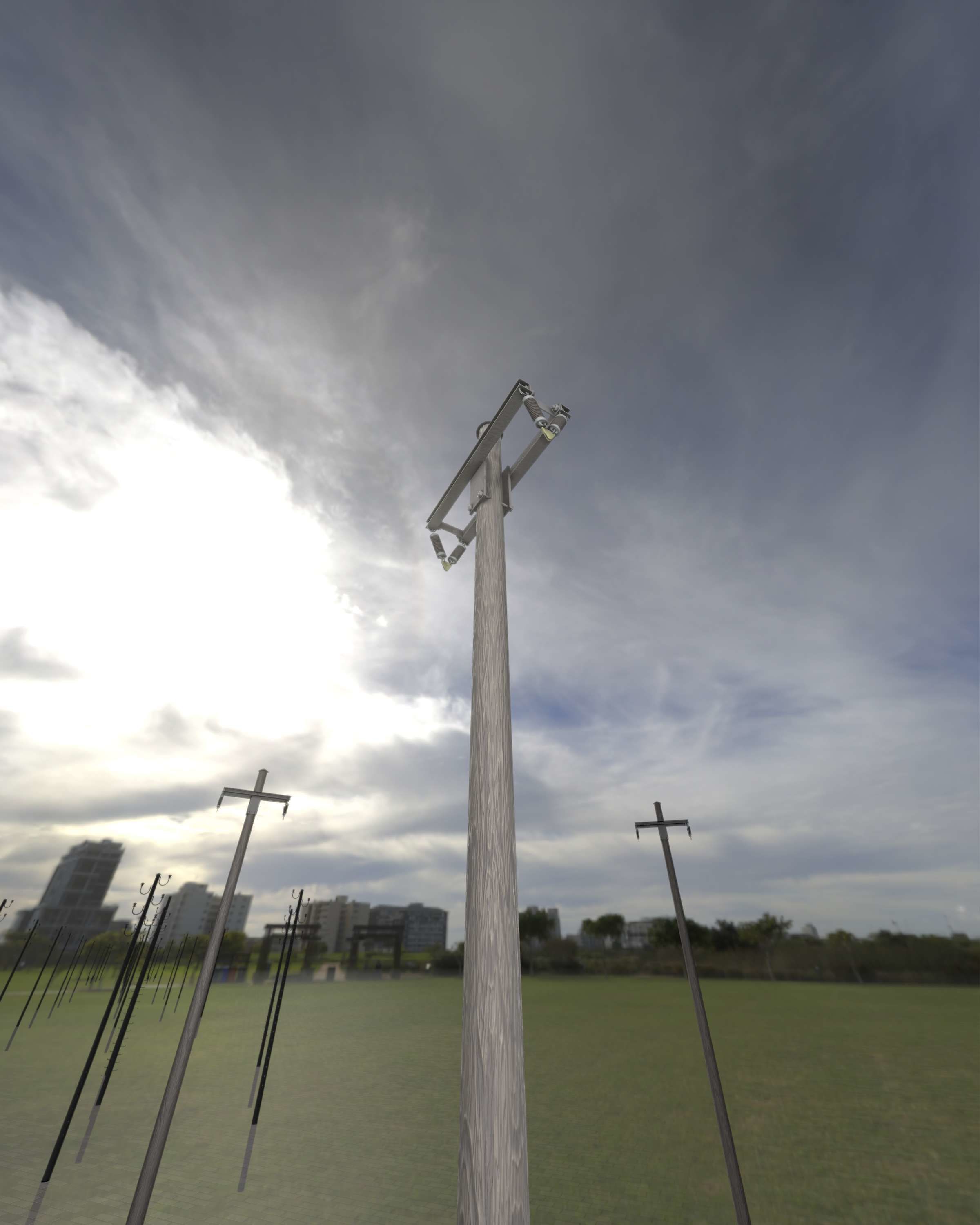 Wood Electricity Poles - Object 009 Low-poly 3D model_47