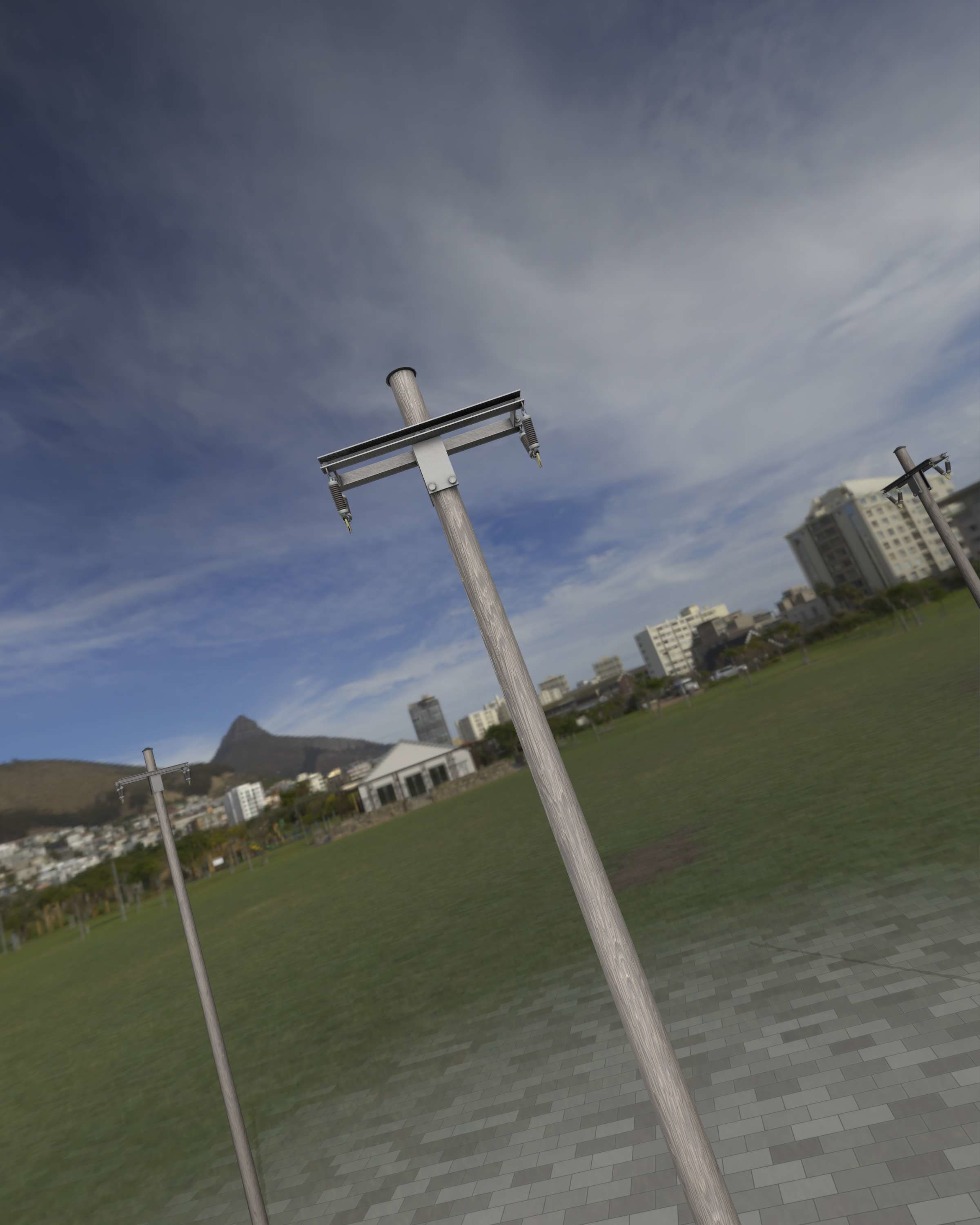 Wood Electricity Poles - Object 009 Low-poly 3D model_27