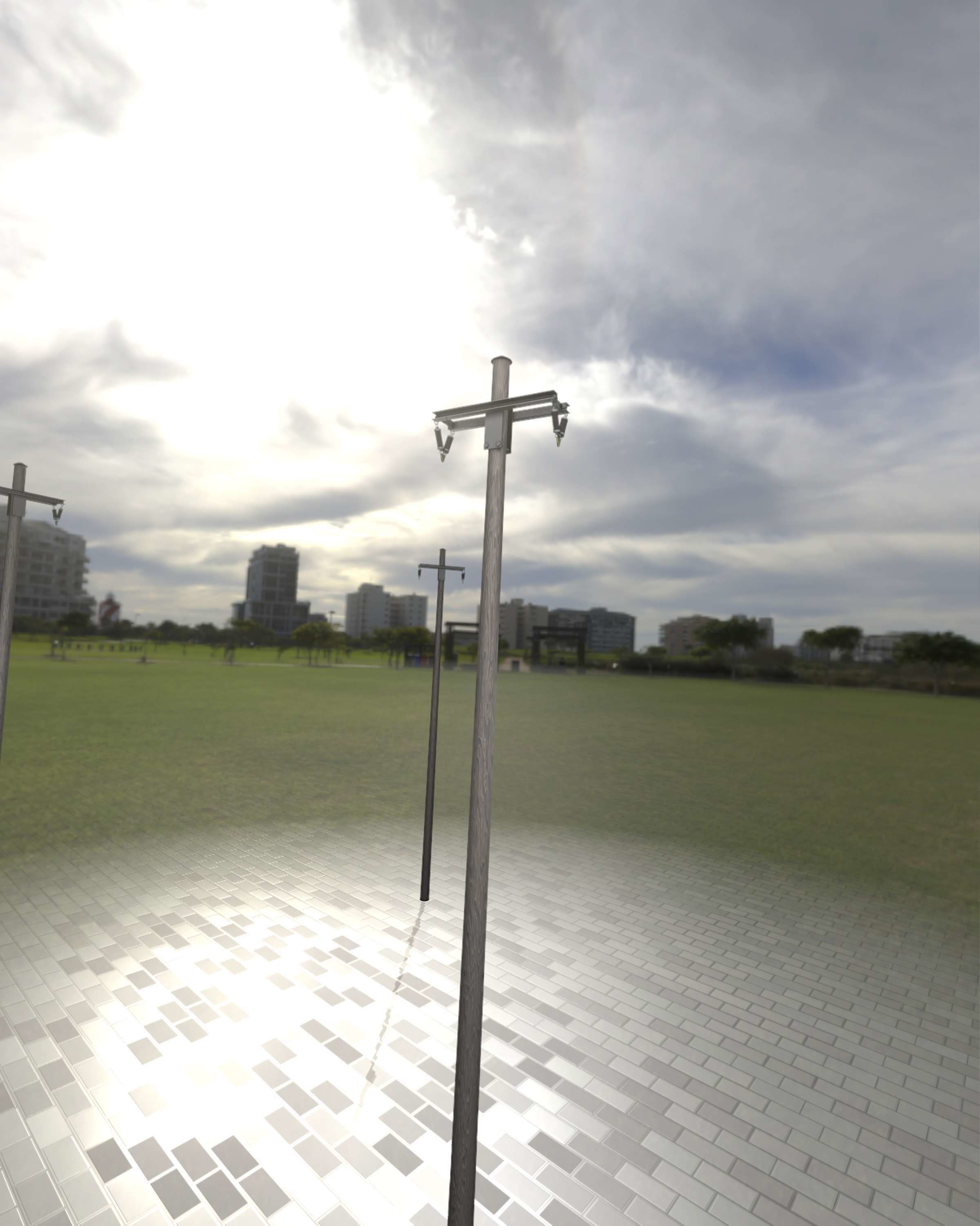 Wood Electricity Poles - Object 009 Low-poly 3D model_7