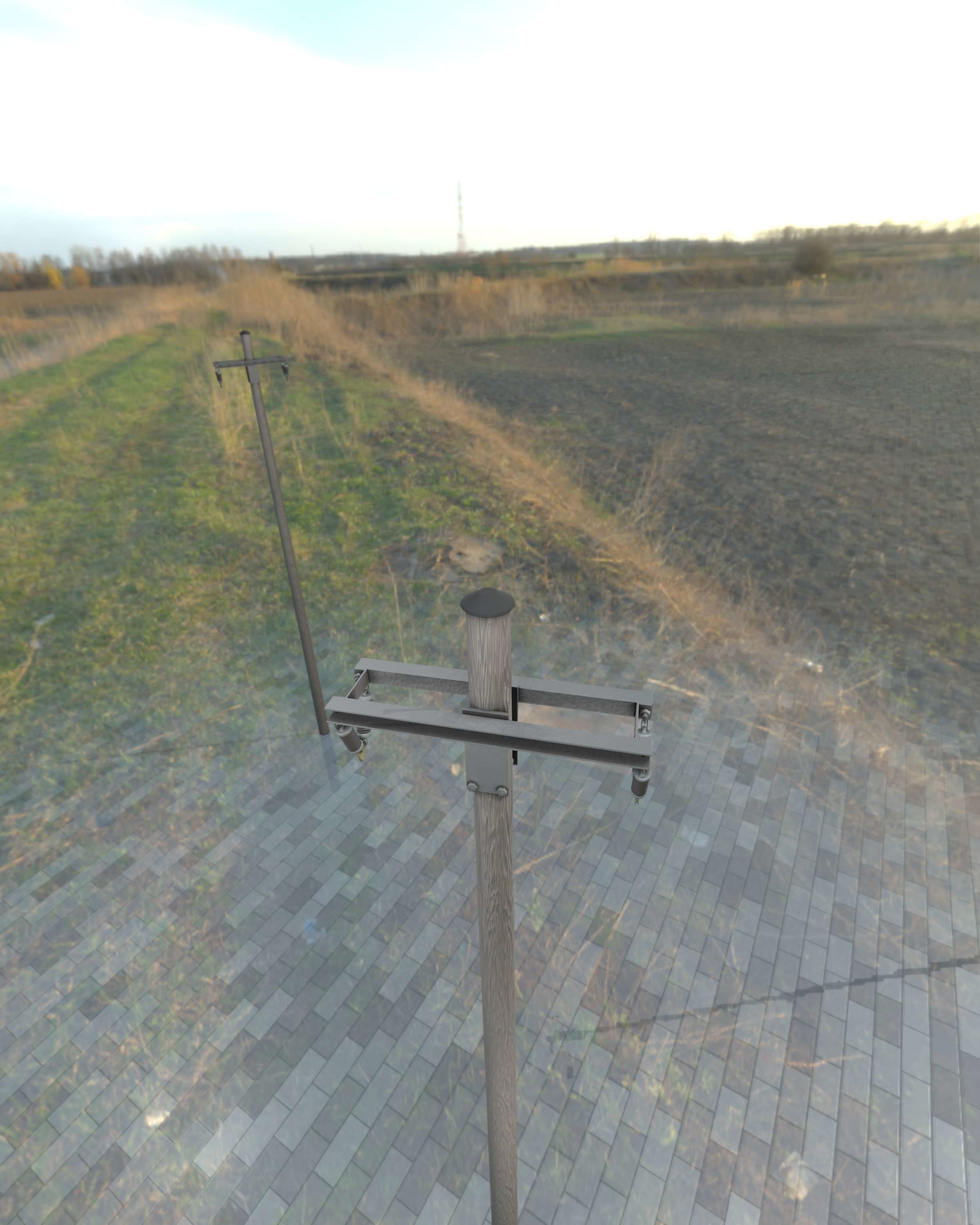 Wood Electricity Poles - Object 009 Low-poly 3D model_35