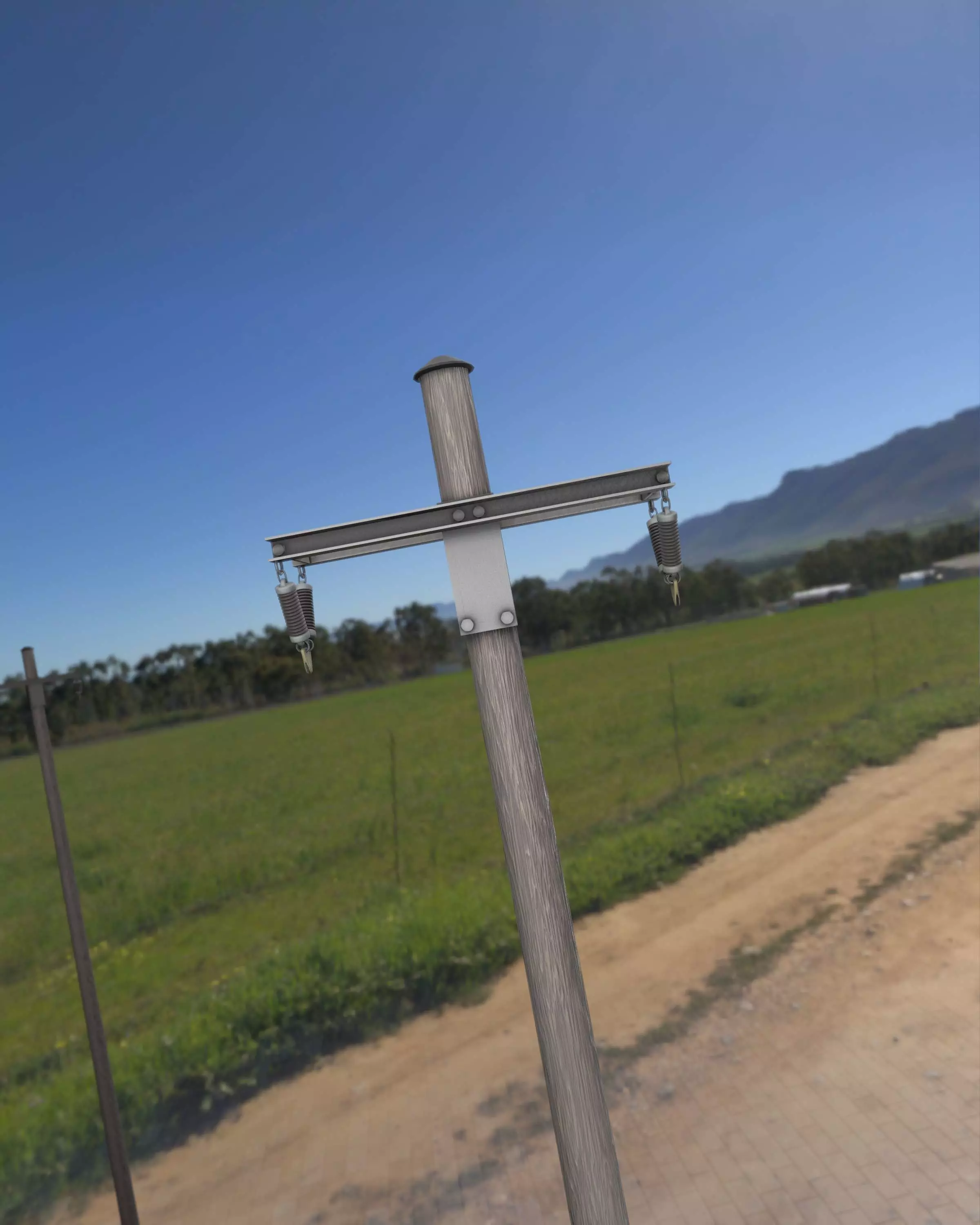 Wood Electricity Poles - Object 009 Low-poly 3D model_0