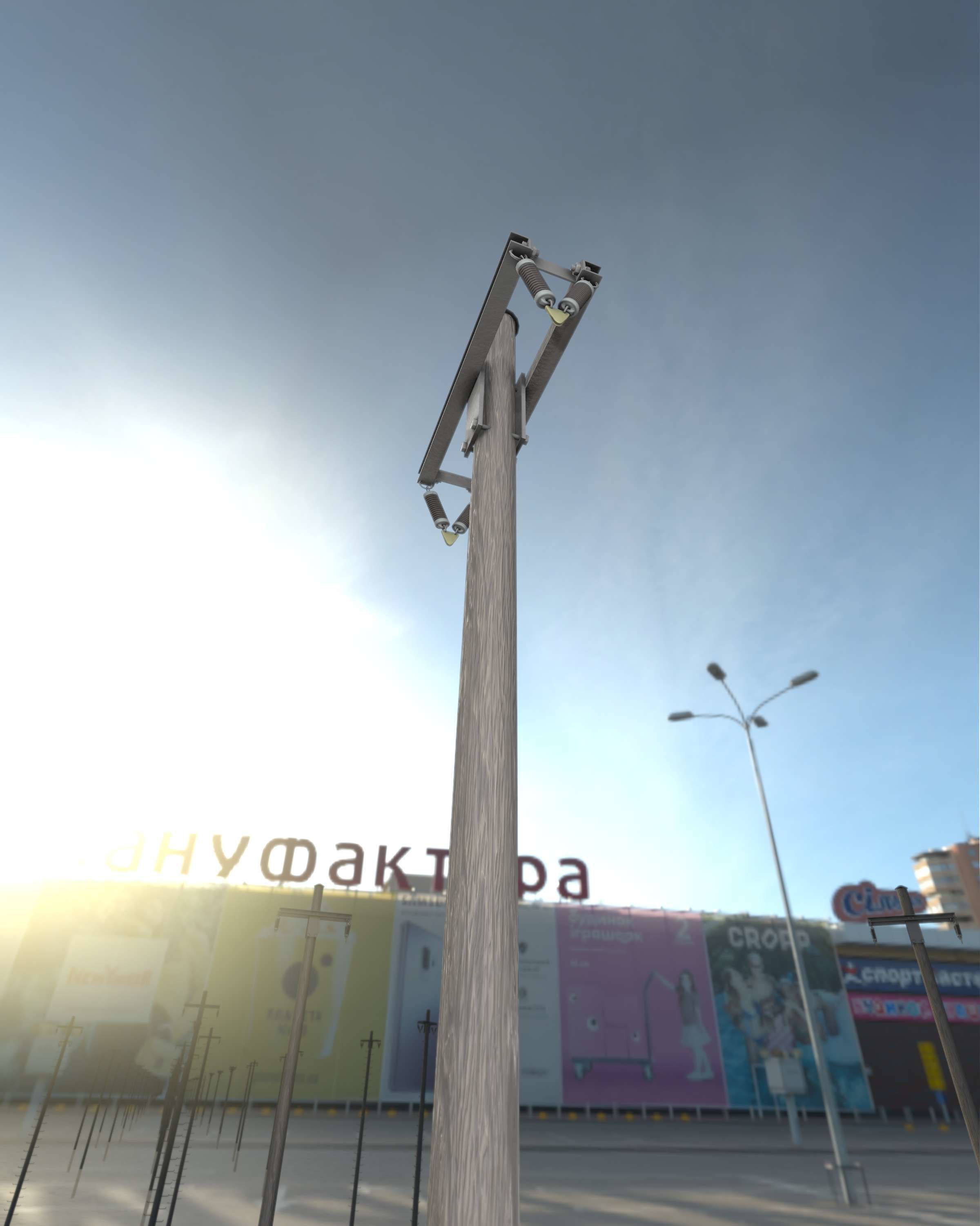 Wood Electricity Poles - Object 009 Low-poly 3D model_33