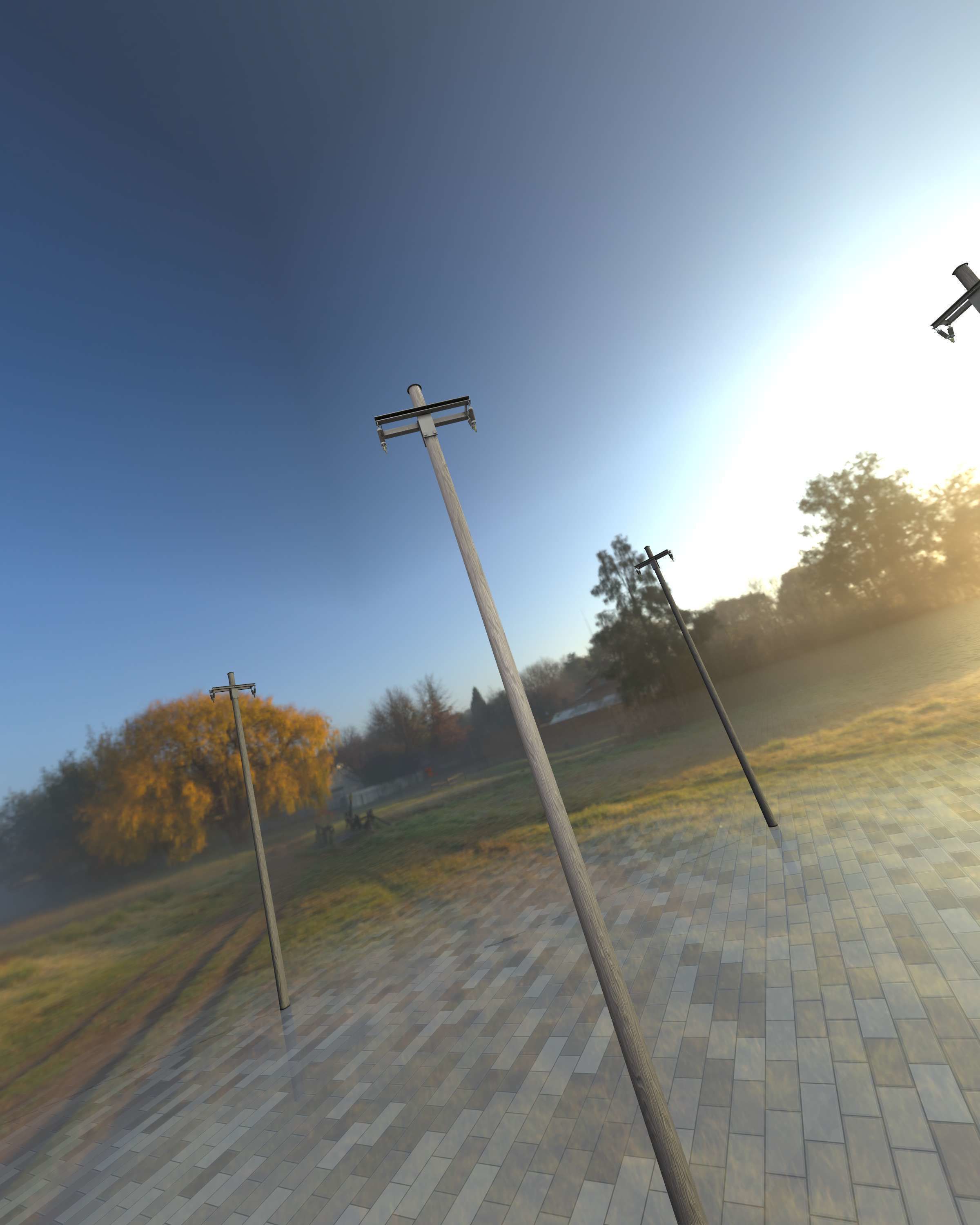 Wood Electricity Poles - Object 009 Low-poly 3D model_19