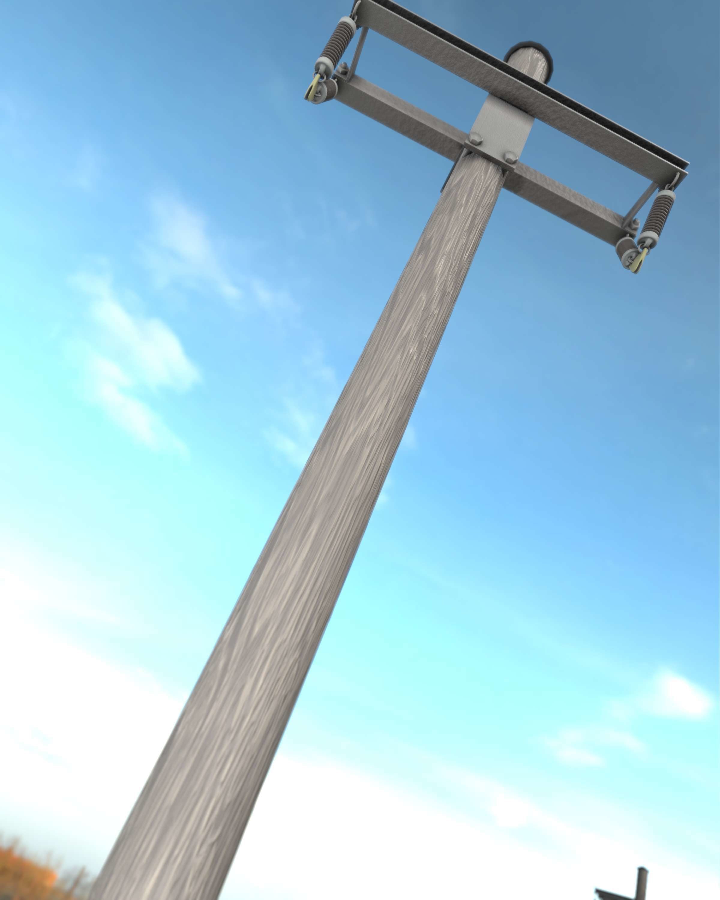 Wood Electricity Poles - Object 009 Low-poly 3D model_44
