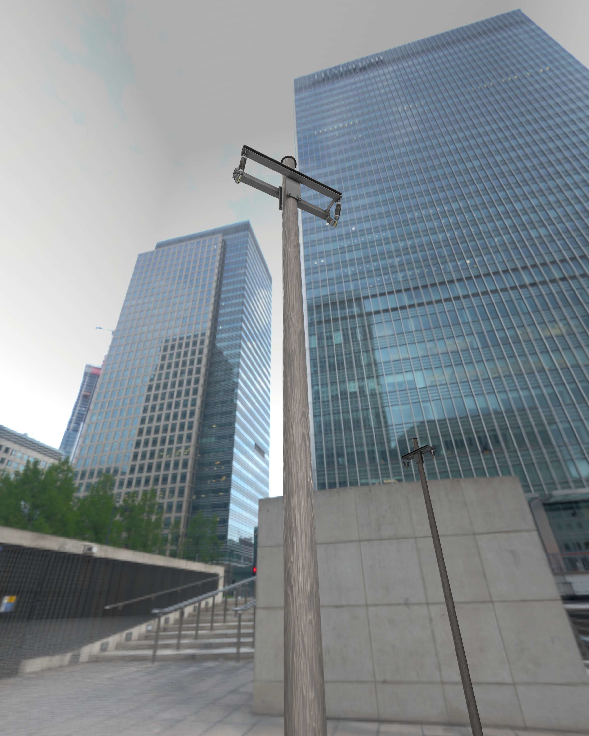 Wood Electricity Poles - Object 009 Low-poly 3D model_41