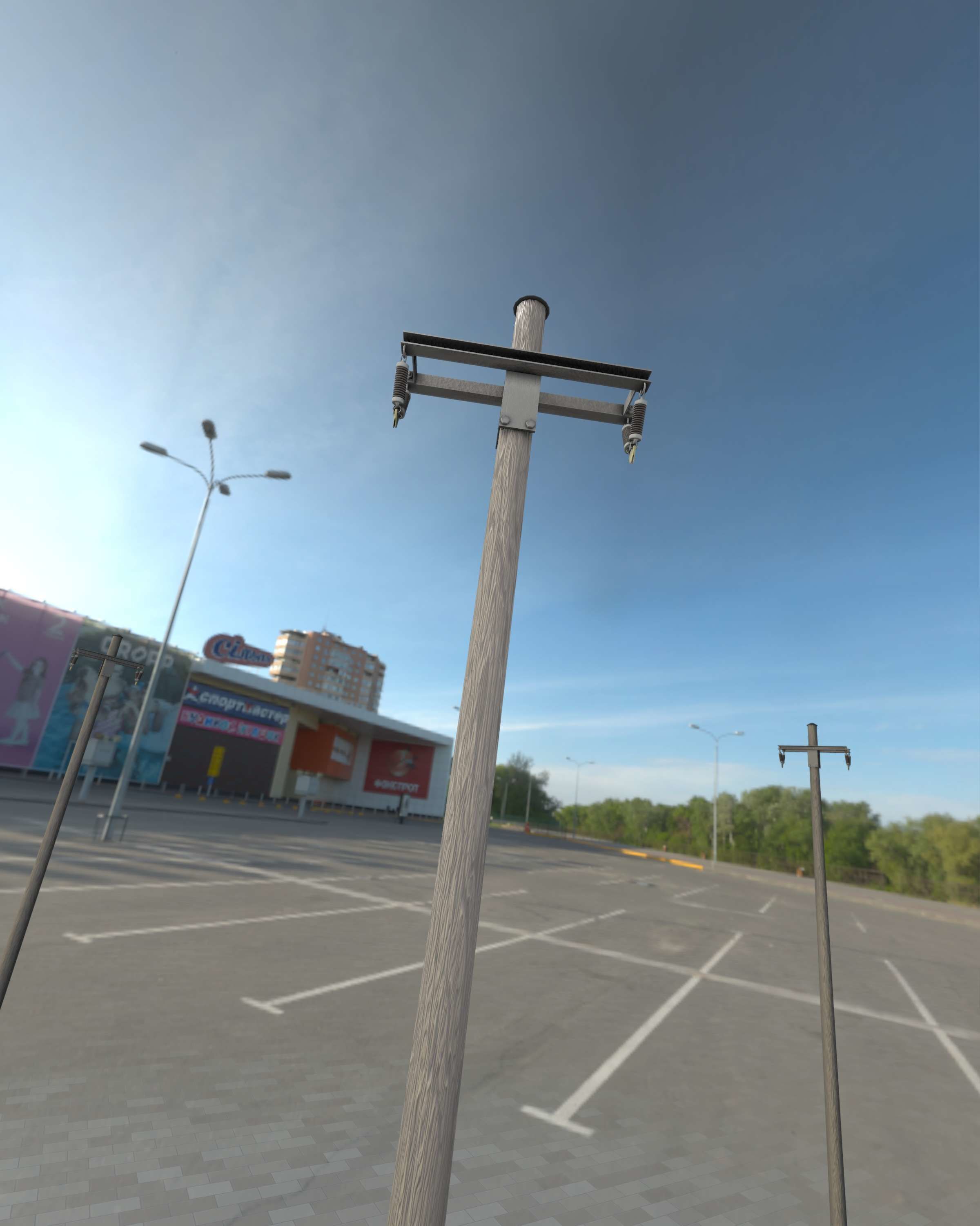 Wood Electricity Poles - Object 009 Low-poly 3D model_31