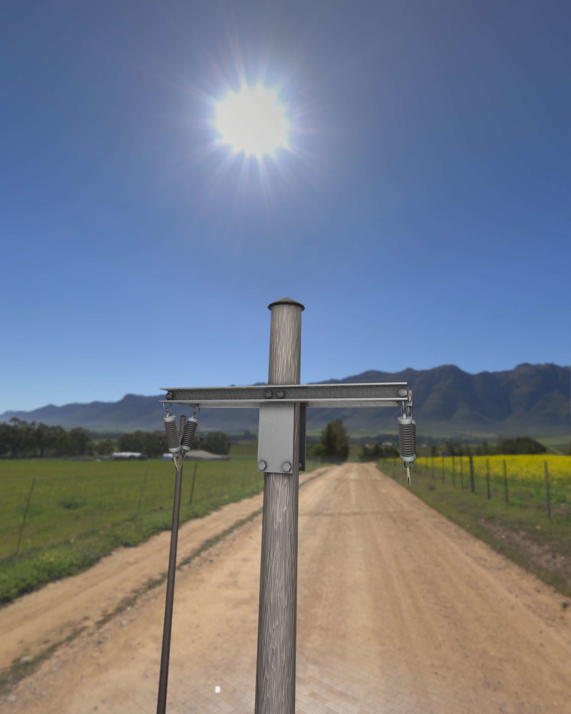 Wood Electricity Poles - Object 009 Low-poly 3D model_8