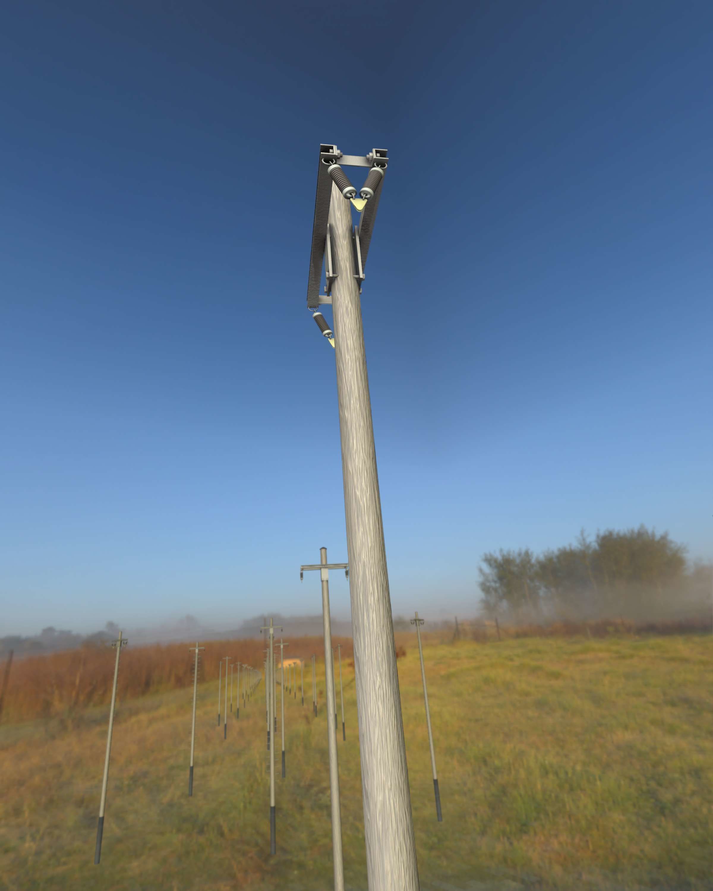 Wood Electricity Poles - Object 009 Low-poly 3D model_46