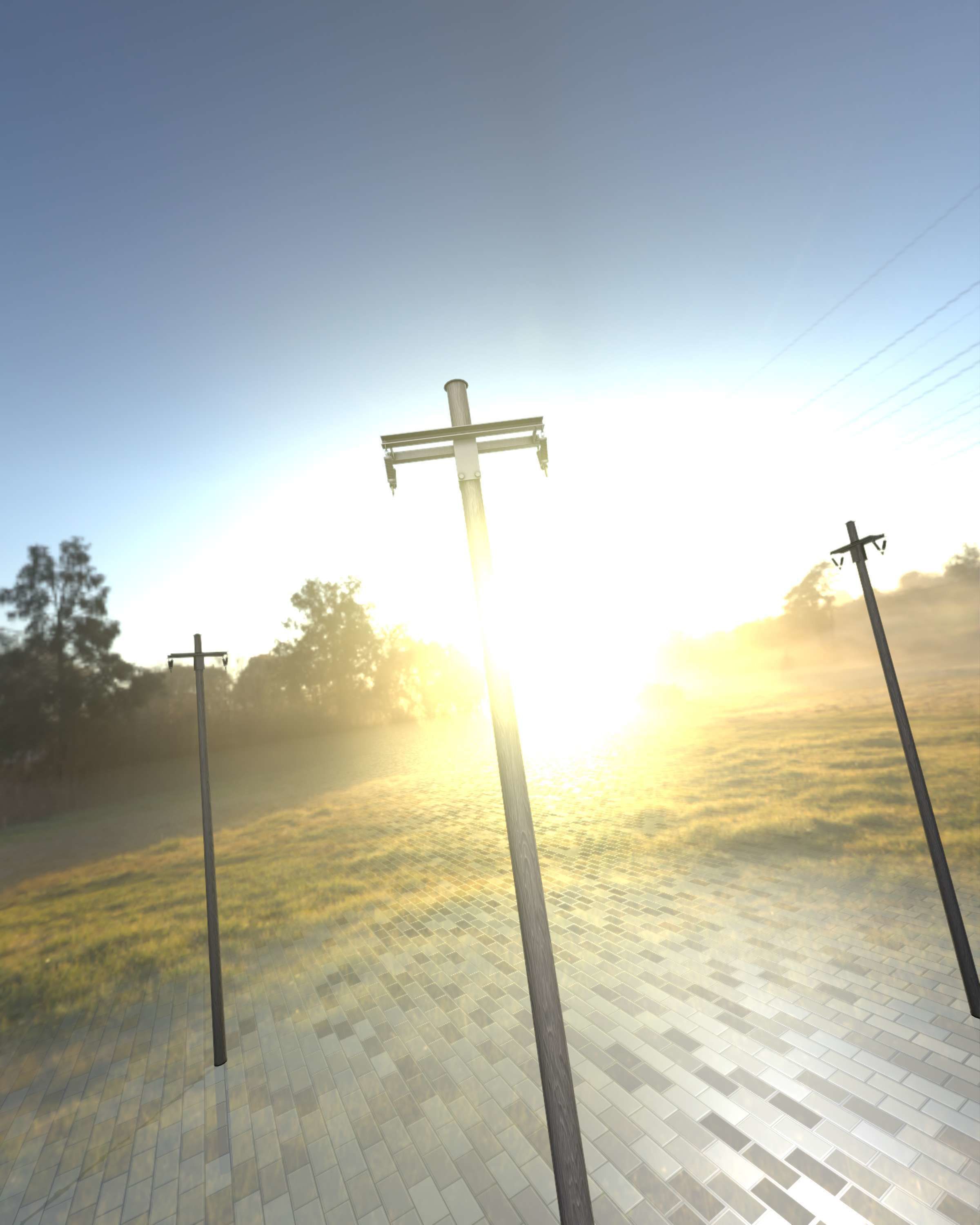 Wood Electricity Poles - Object 009 Low-poly 3D model_39