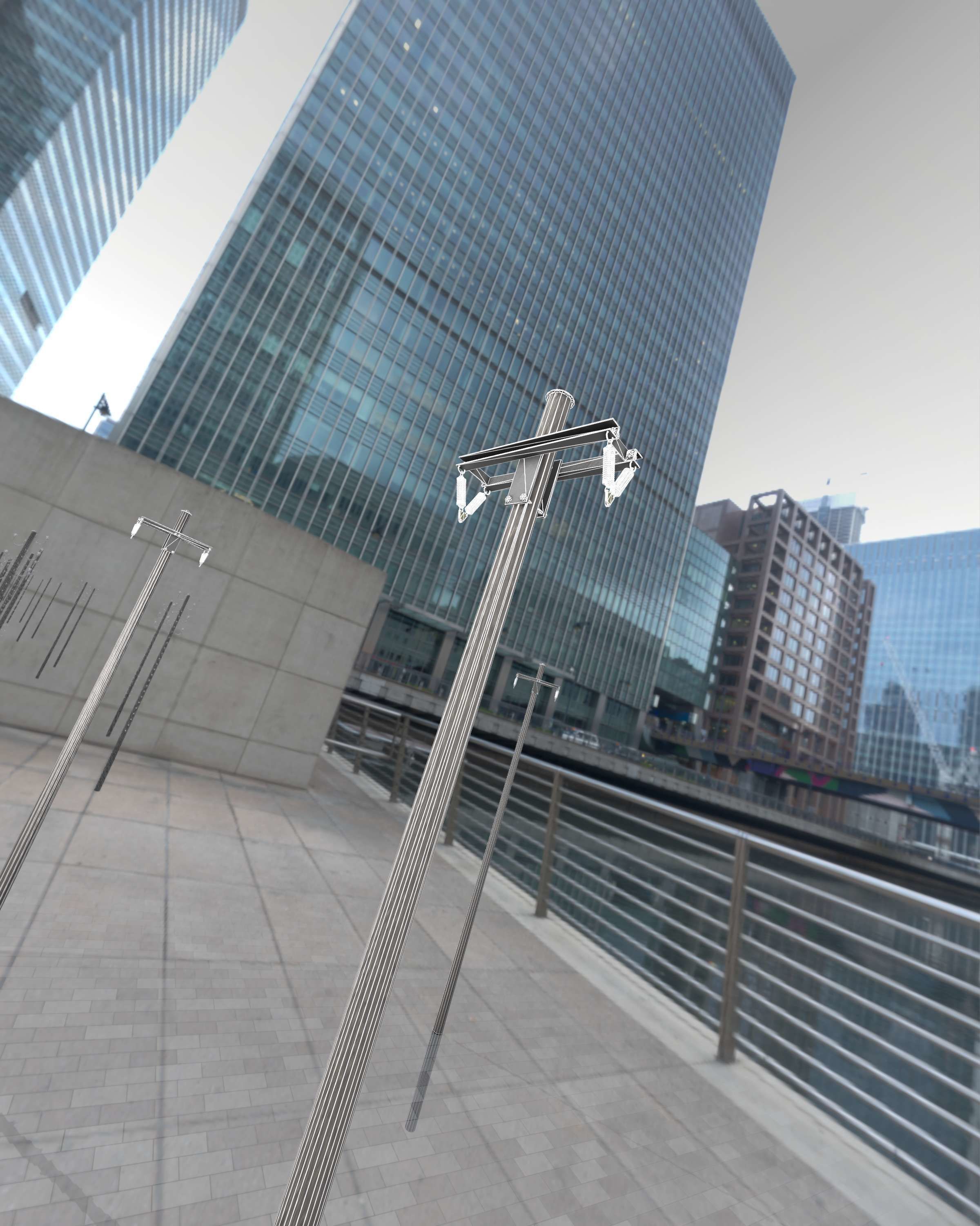 Wood Electricity Poles - Object 009 Low-poly 3D model_21