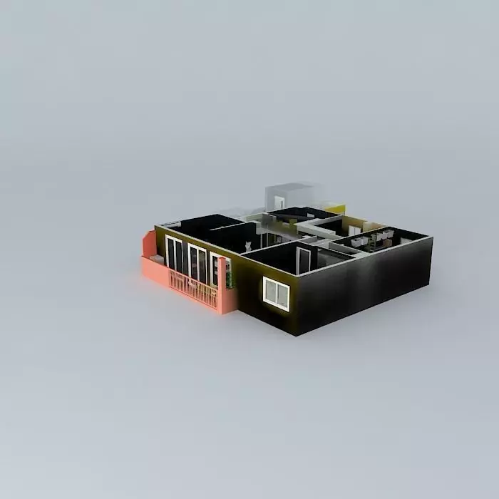 Home architecture Free 3D model_0