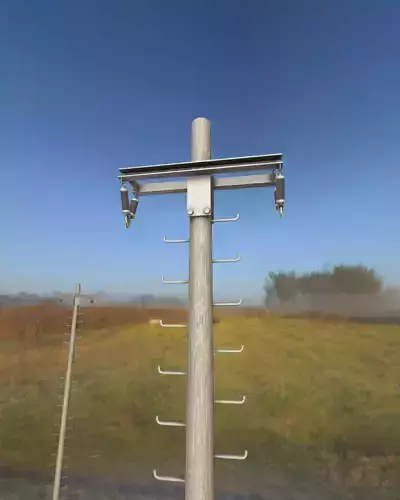 Wooden Electricity Pylon With Ladder - Object 010 Low-poly 3D model