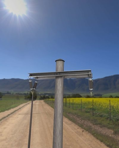 Wooden Electricity Pole - Object 011 Low-poly 3D model