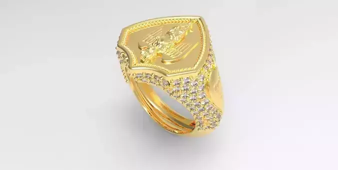 Signet Angle Diamond Ring