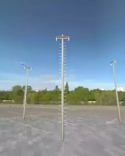 Wooden Electricity Pole With Ladder - Object 012
