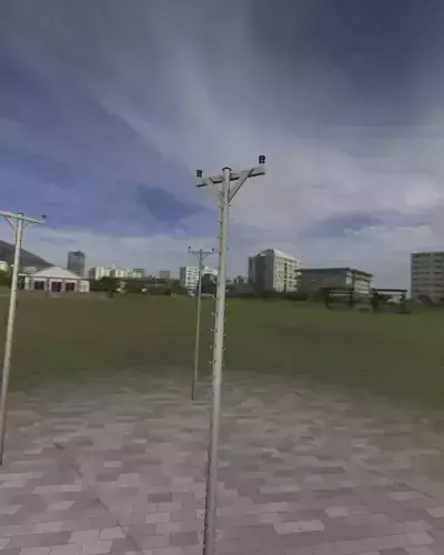 Wooden Electric Pole With Ladder - Object 014