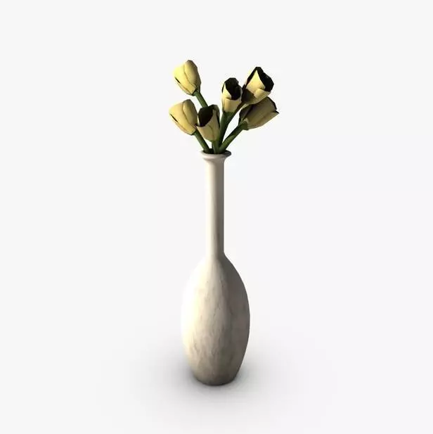 Flowers in vase 3D model_0