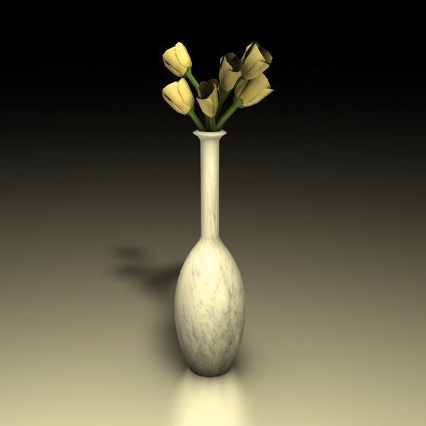 Flowers in vase 3D model_1