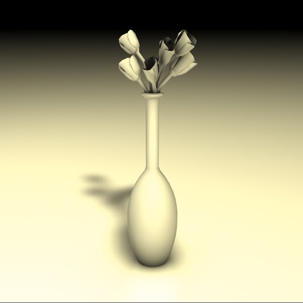 Flowers in vase 3D model_3