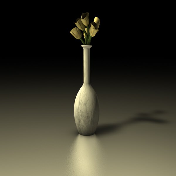 Flowers in vase 3D model_2