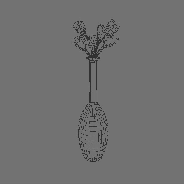 Flowers in vase 3D model_4
