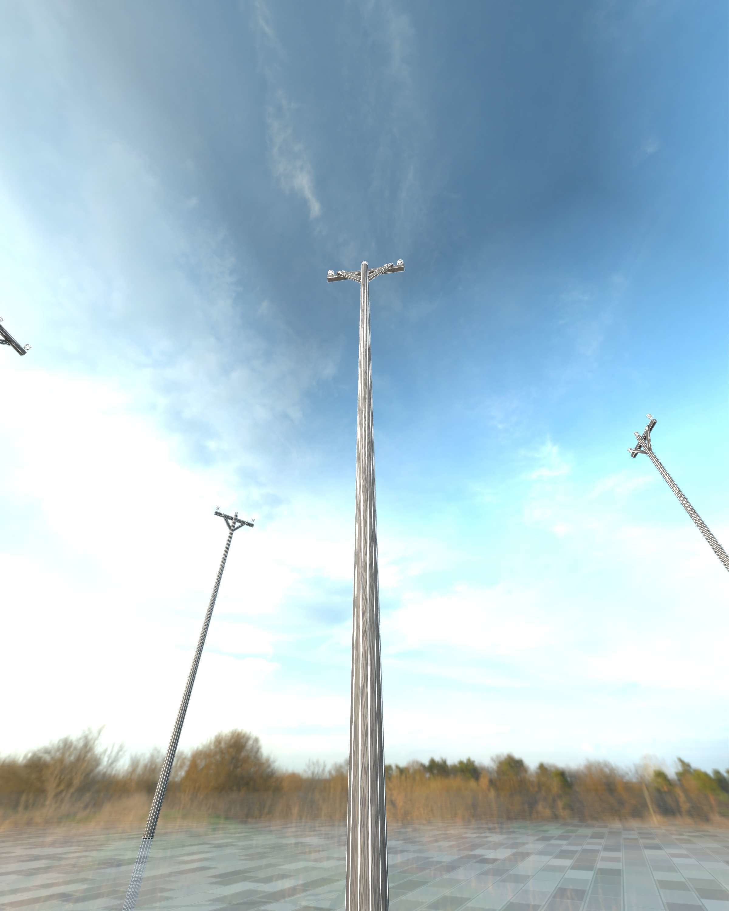 Wooden Electricity Pylon - Object 015 Low-poly 3D model_6