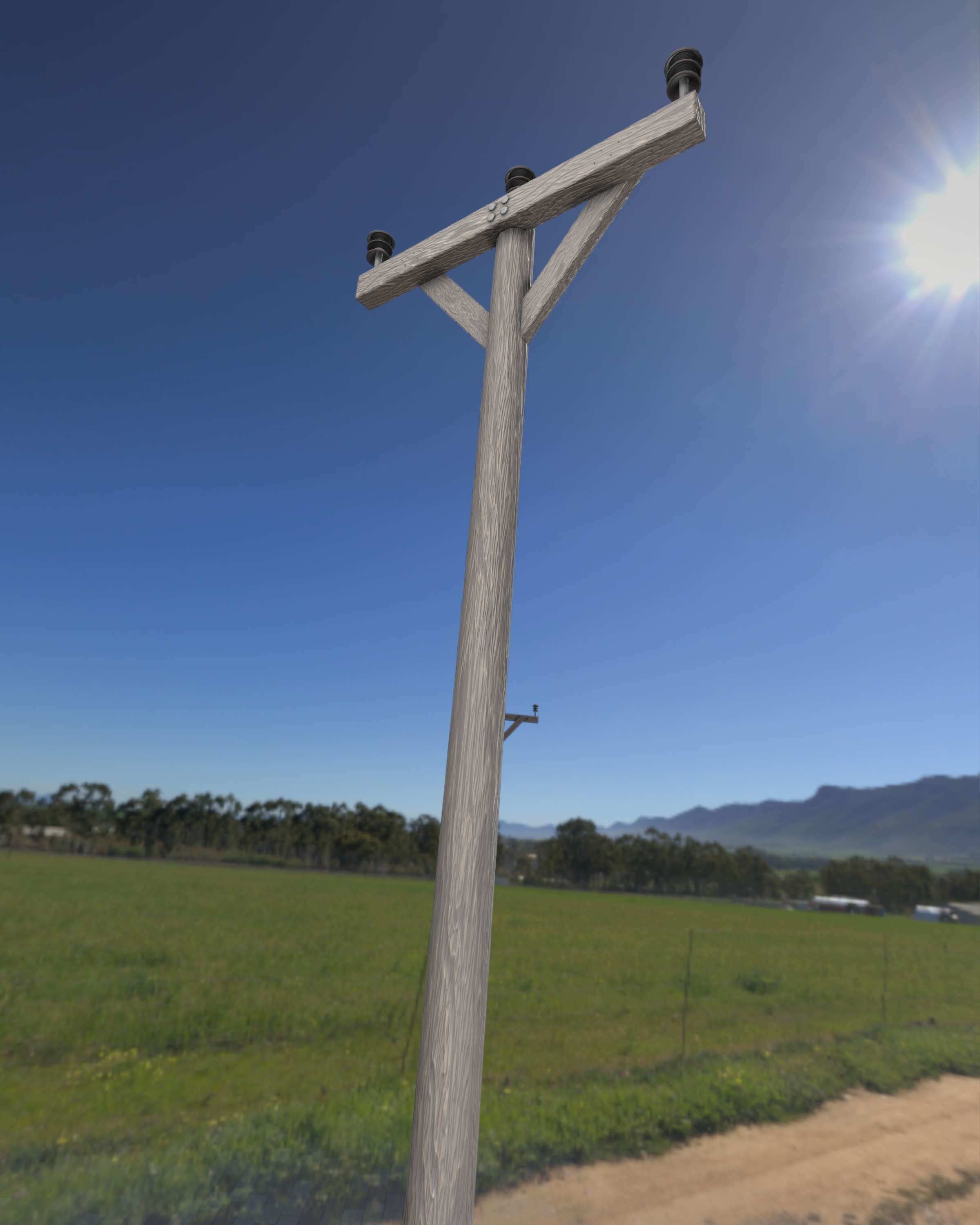 Wooden Electricity Pylon - Object 015 Low-poly 3D model_49