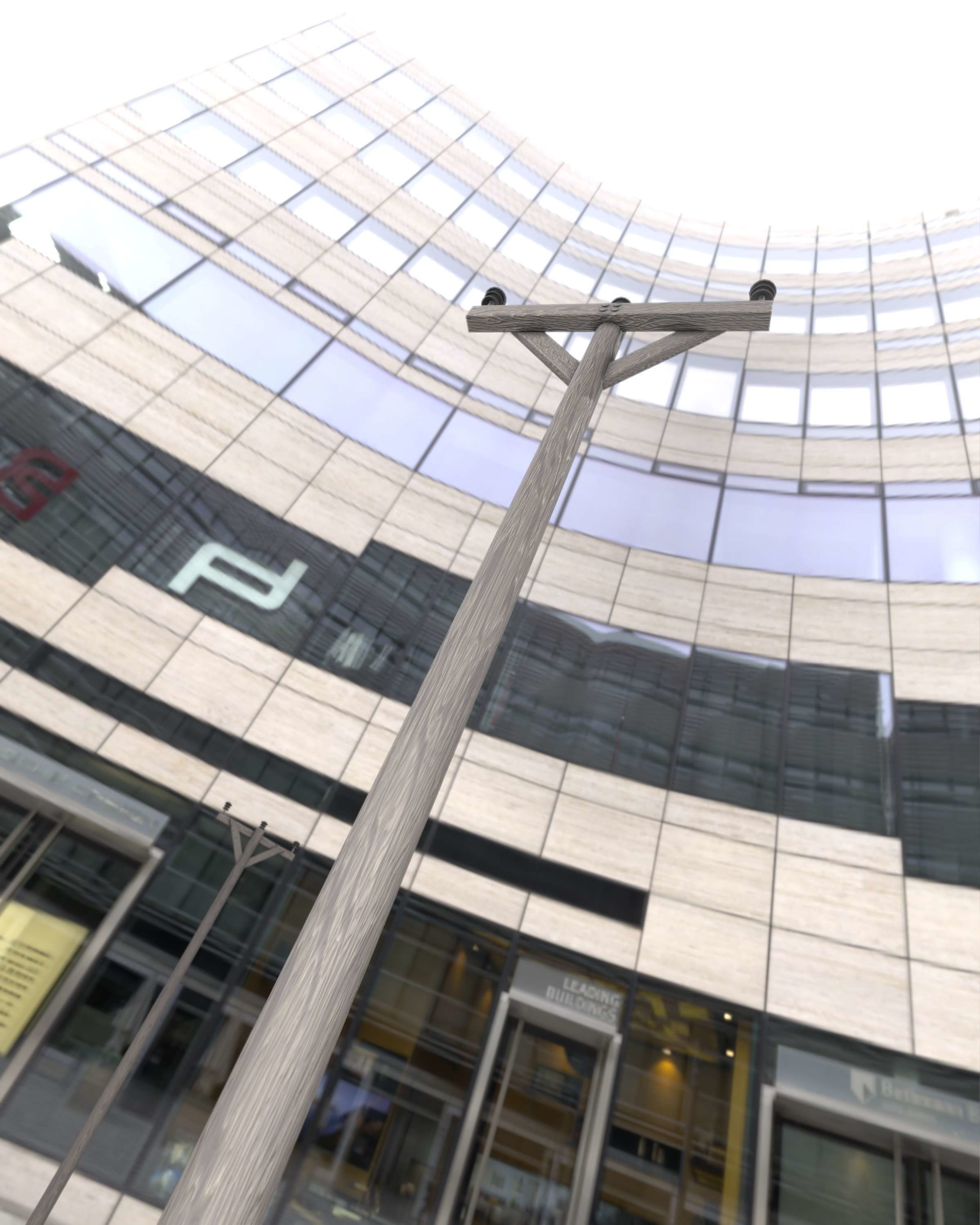 Wooden Electricity Pylon - Object 015 Low-poly 3D model_42