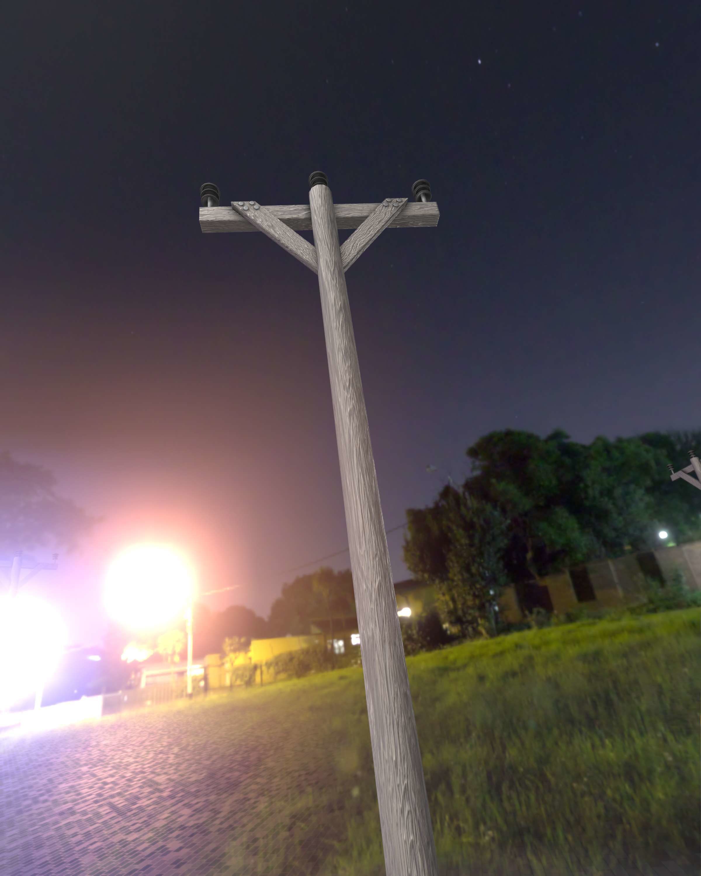 Wooden Electricity Pylon - Object 015 Low-poly 3D model_44