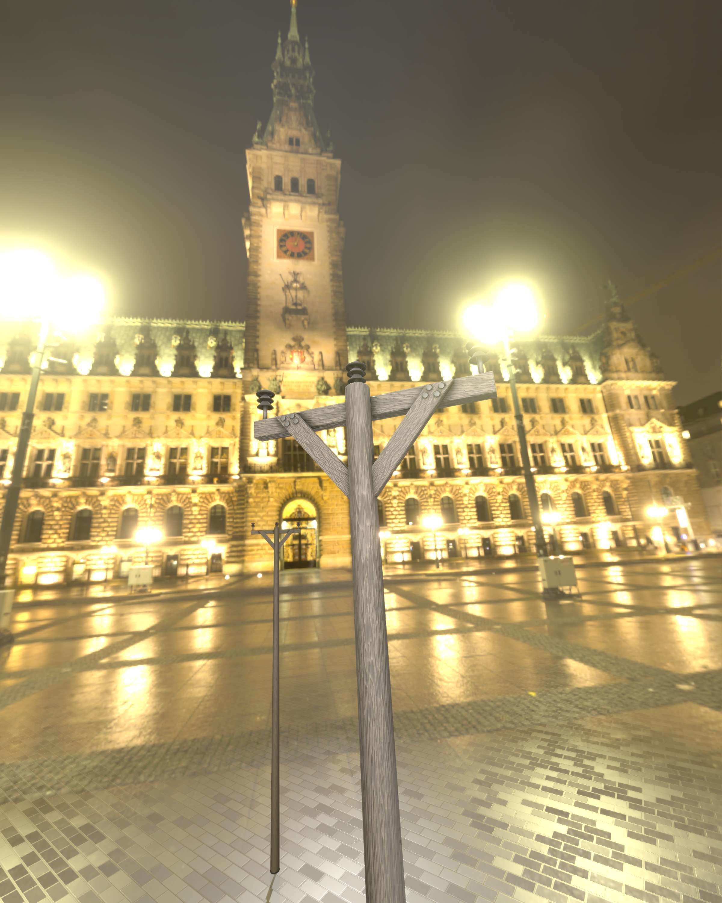 Wooden Electricity Pylon - Object 015 Low-poly 3D model_36