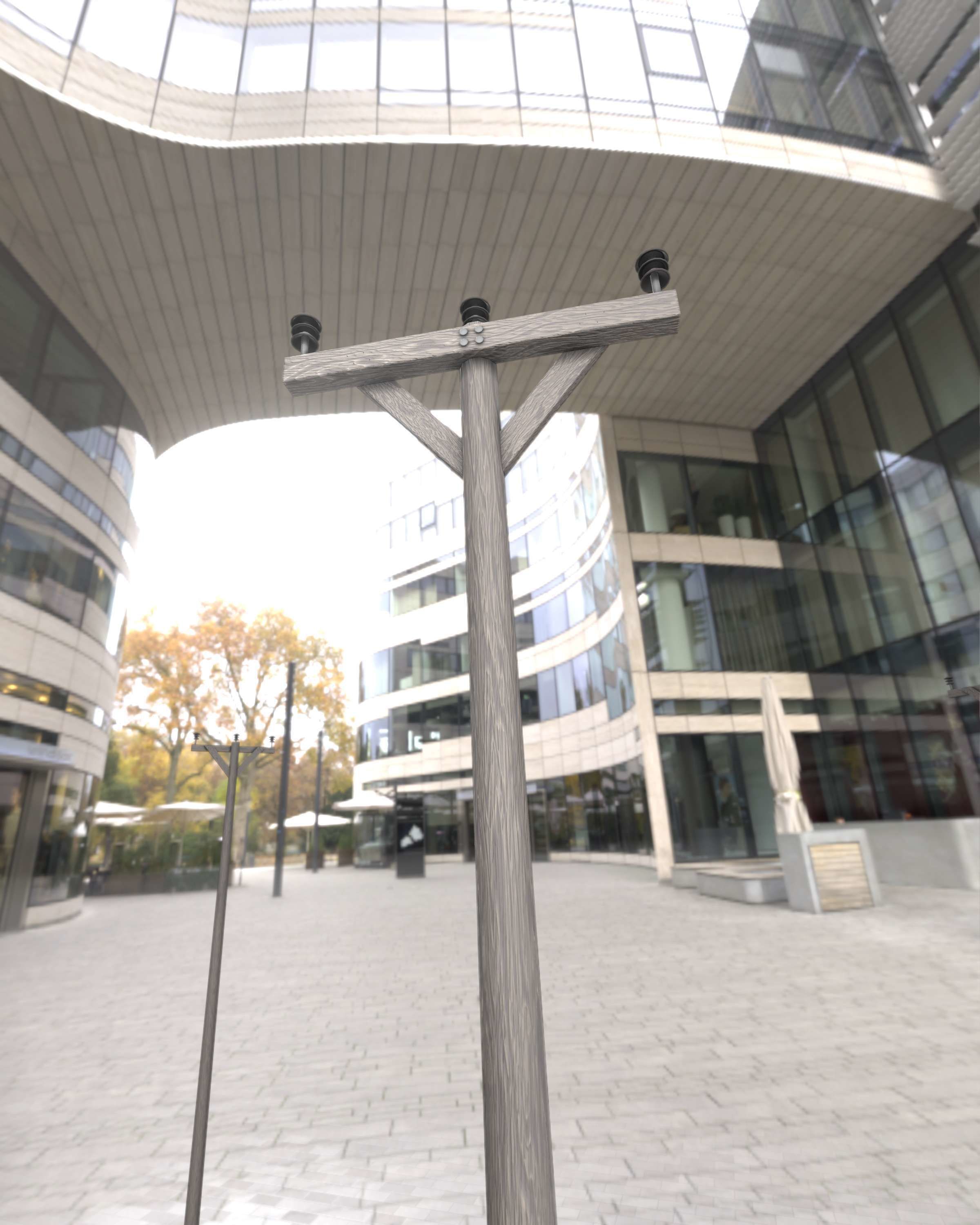 Wooden Electricity Pylon - Object 015 Low-poly 3D model_21