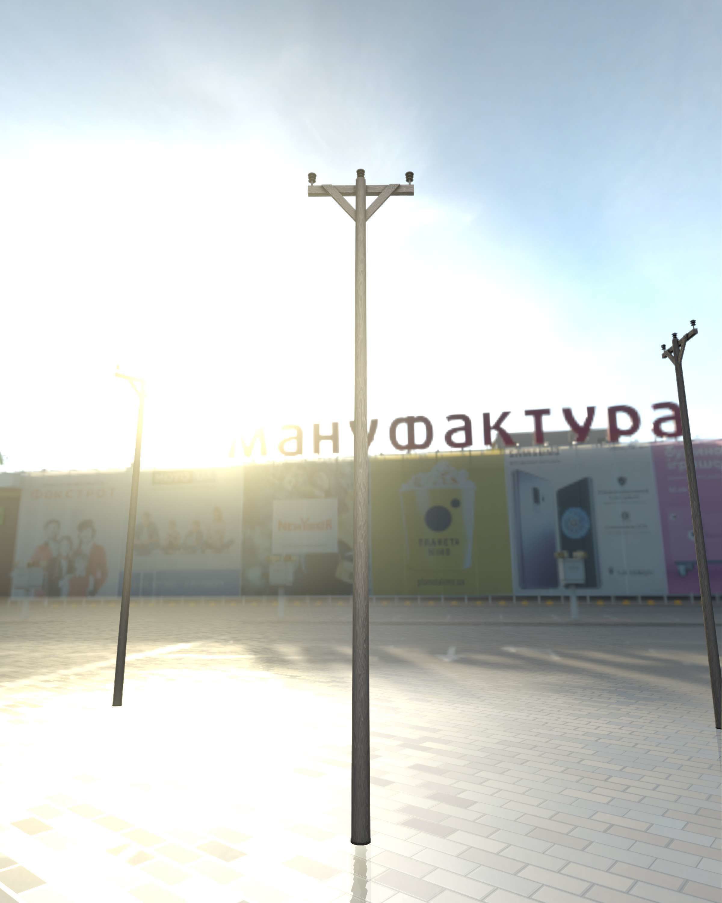 Wooden Electricity Pylon - Object 015 Low-poly 3D model_7