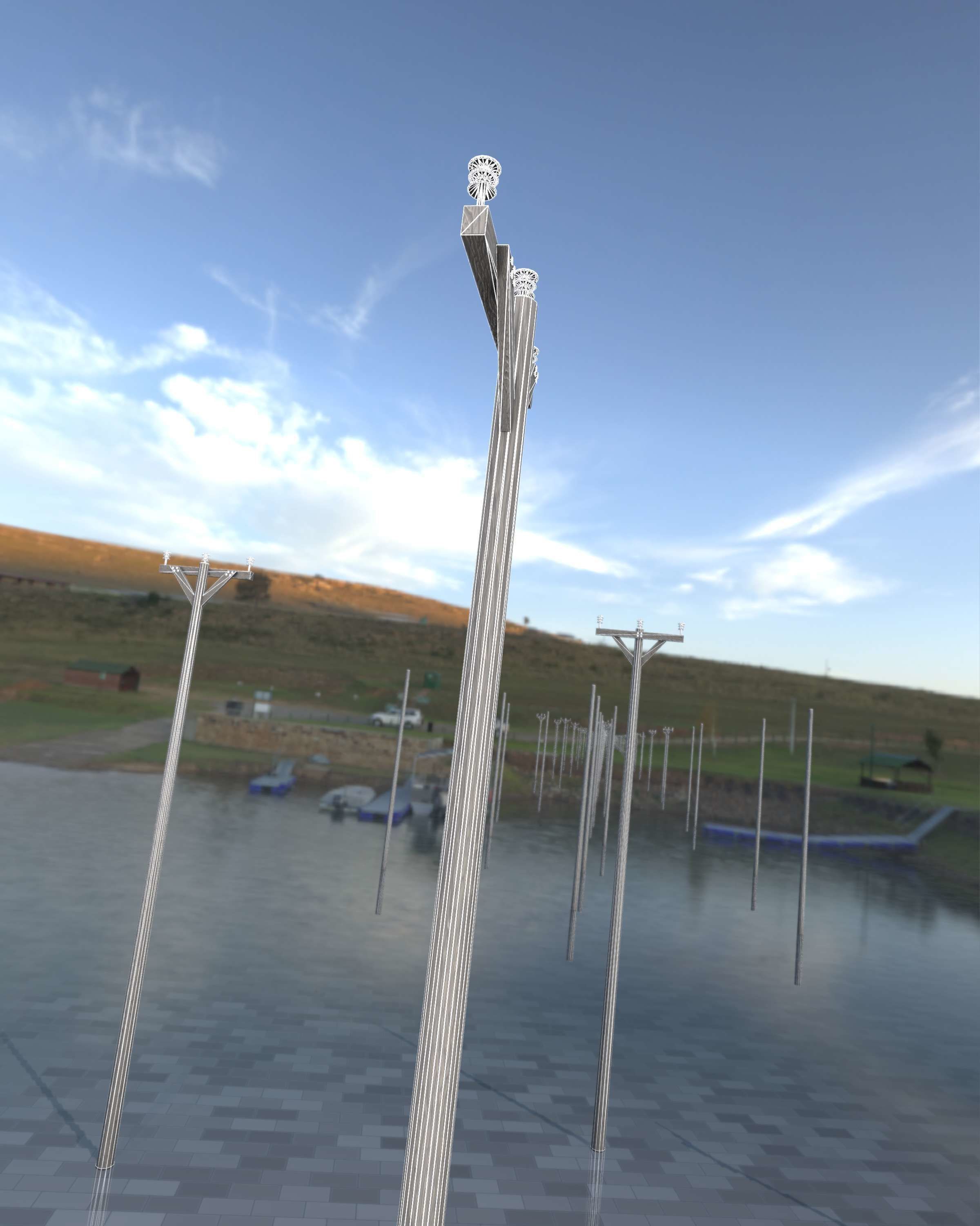 Wooden Electricity Pylon - Object 015 Low-poly 3D model_47