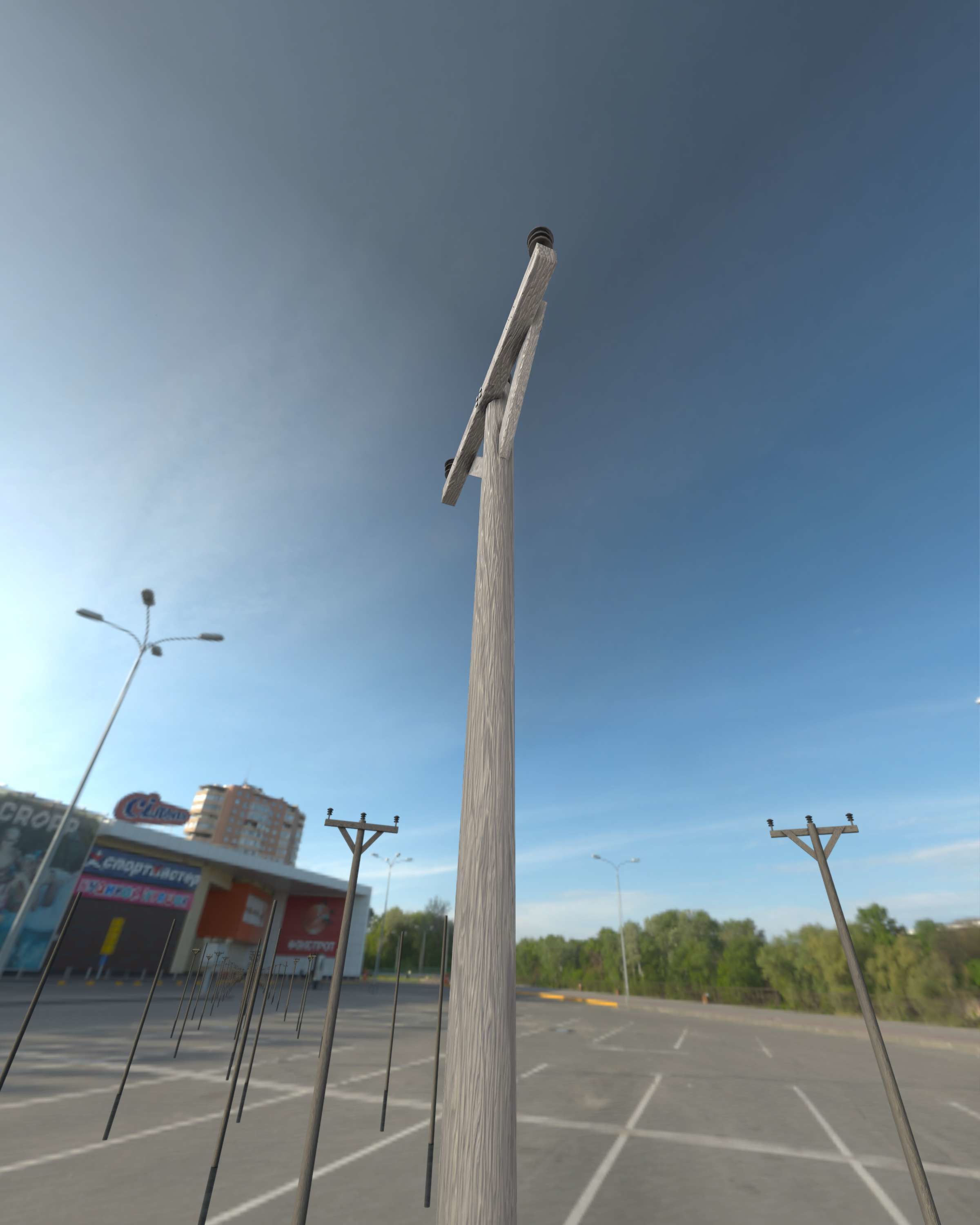 Wooden Electricity Pylon - Object 015 Low-poly 3D model_31